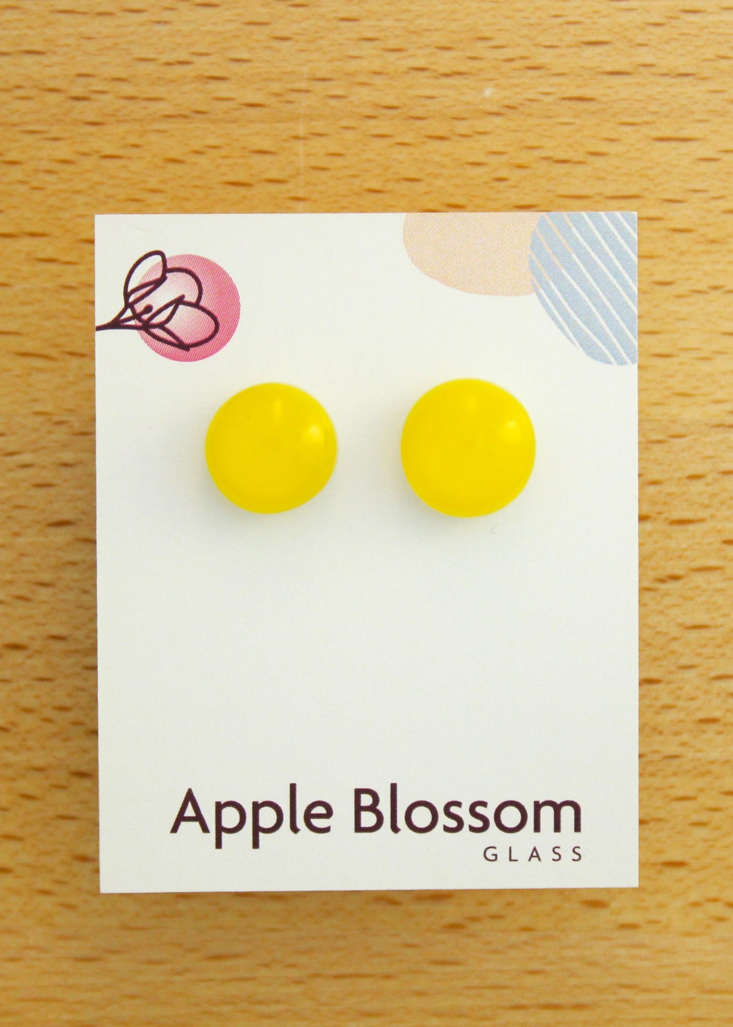 'Dandelion Yellow' Fused Glass Studs