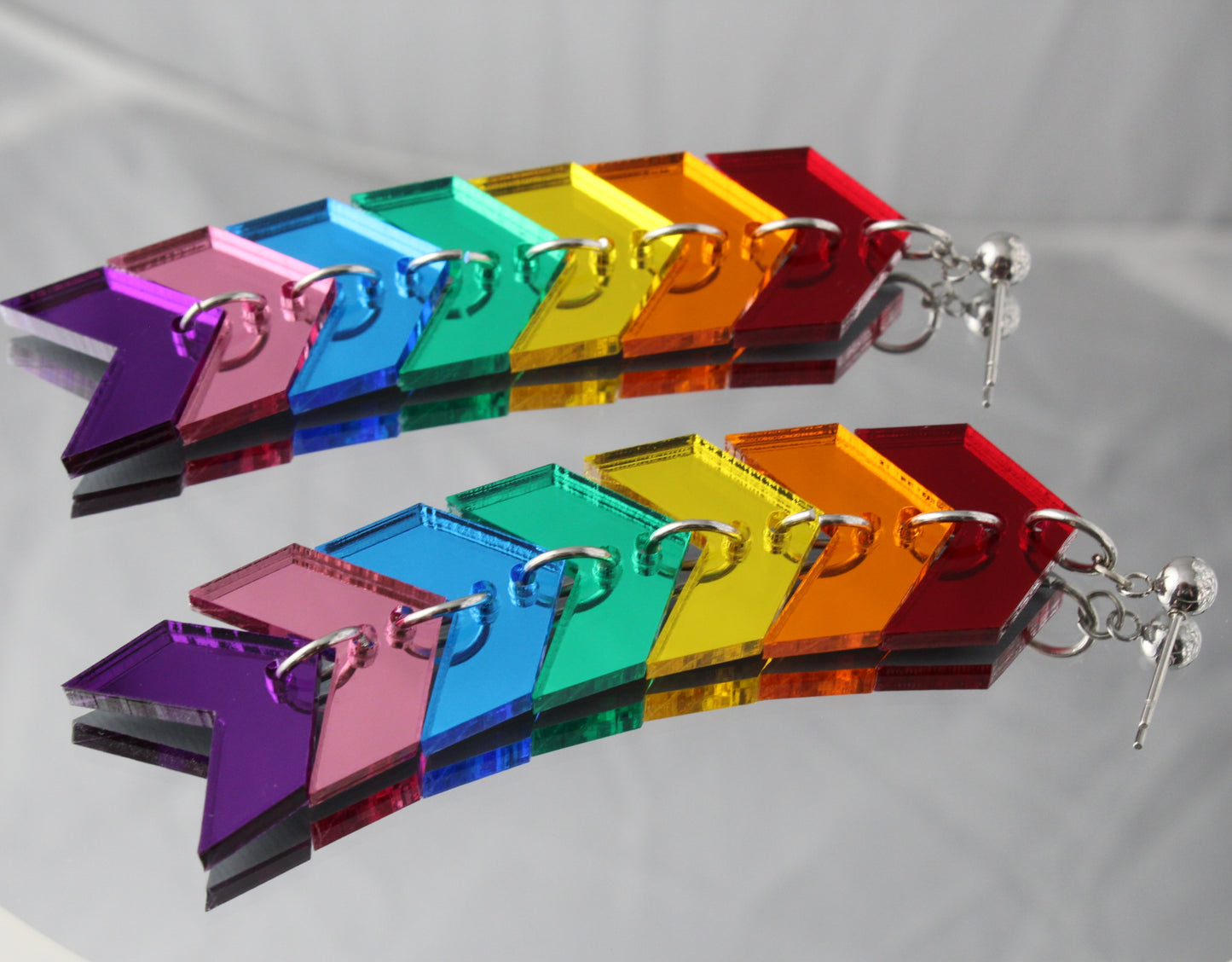 Rainbow Chevron Earrings Dangles