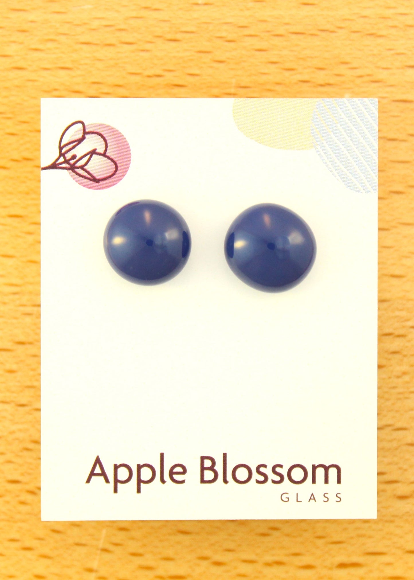 'Navy Blue' Fused Glass Studs
