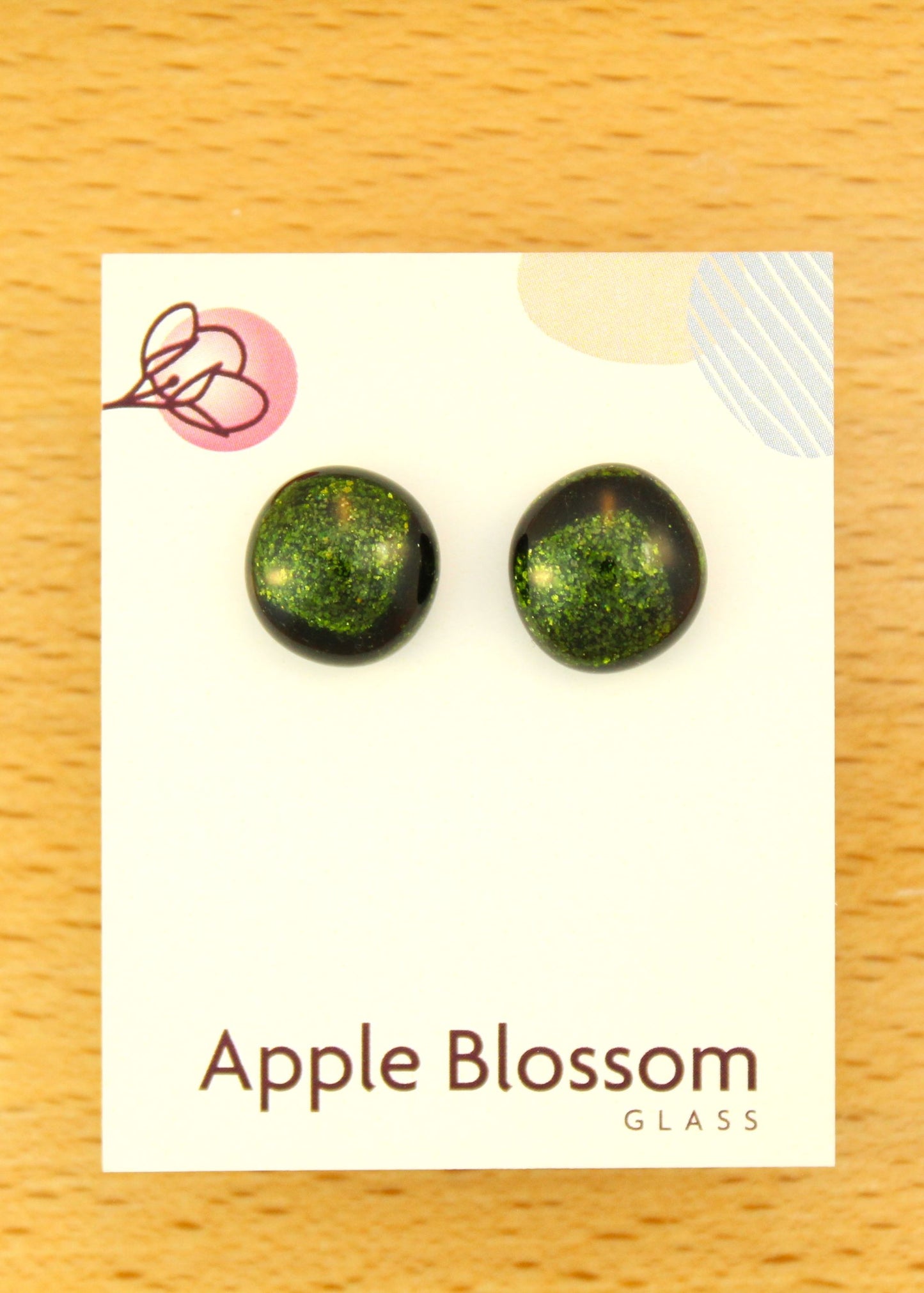'Adventurine Green' Fused Glass Studs
