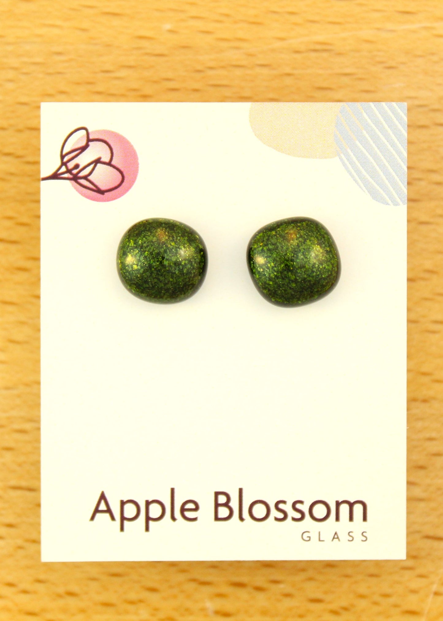 'Adventurine Green' Fused Glass Studs