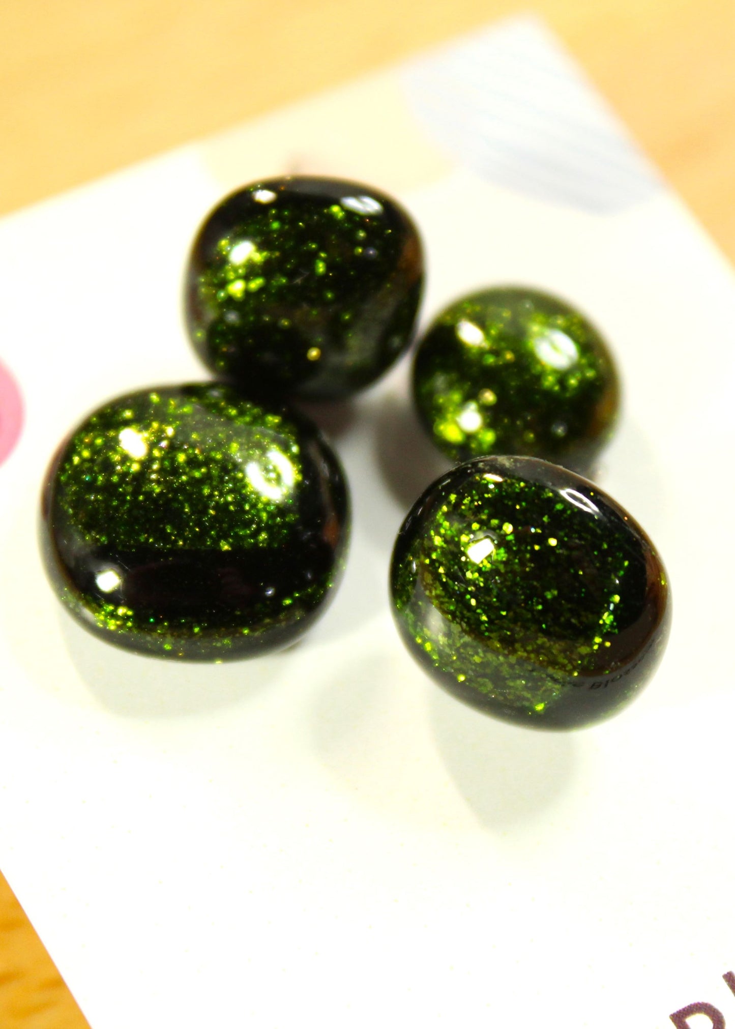 'Adventurine Green' Fused Glass Studs