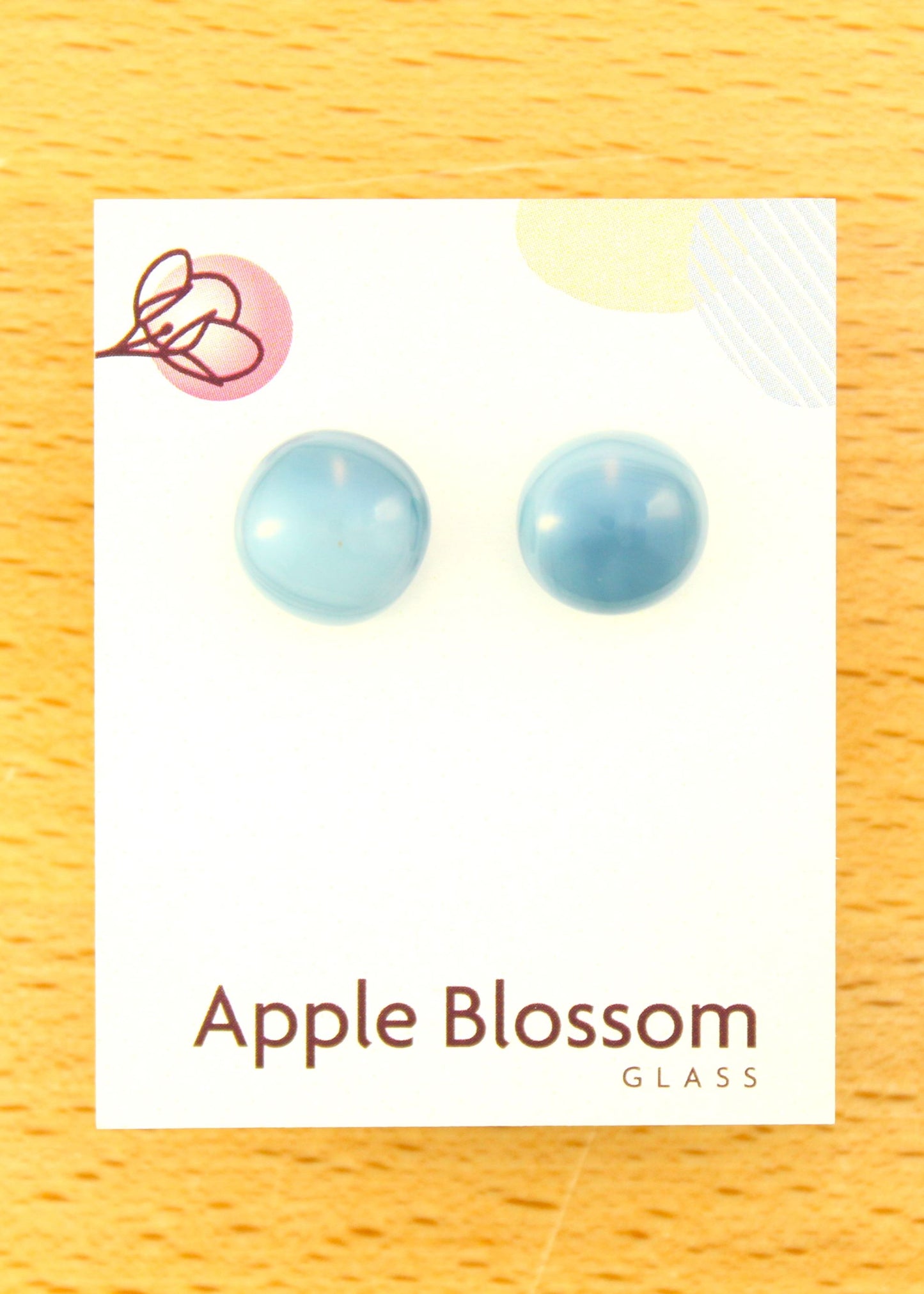 'Blue Grey' Fused Glass Studs
