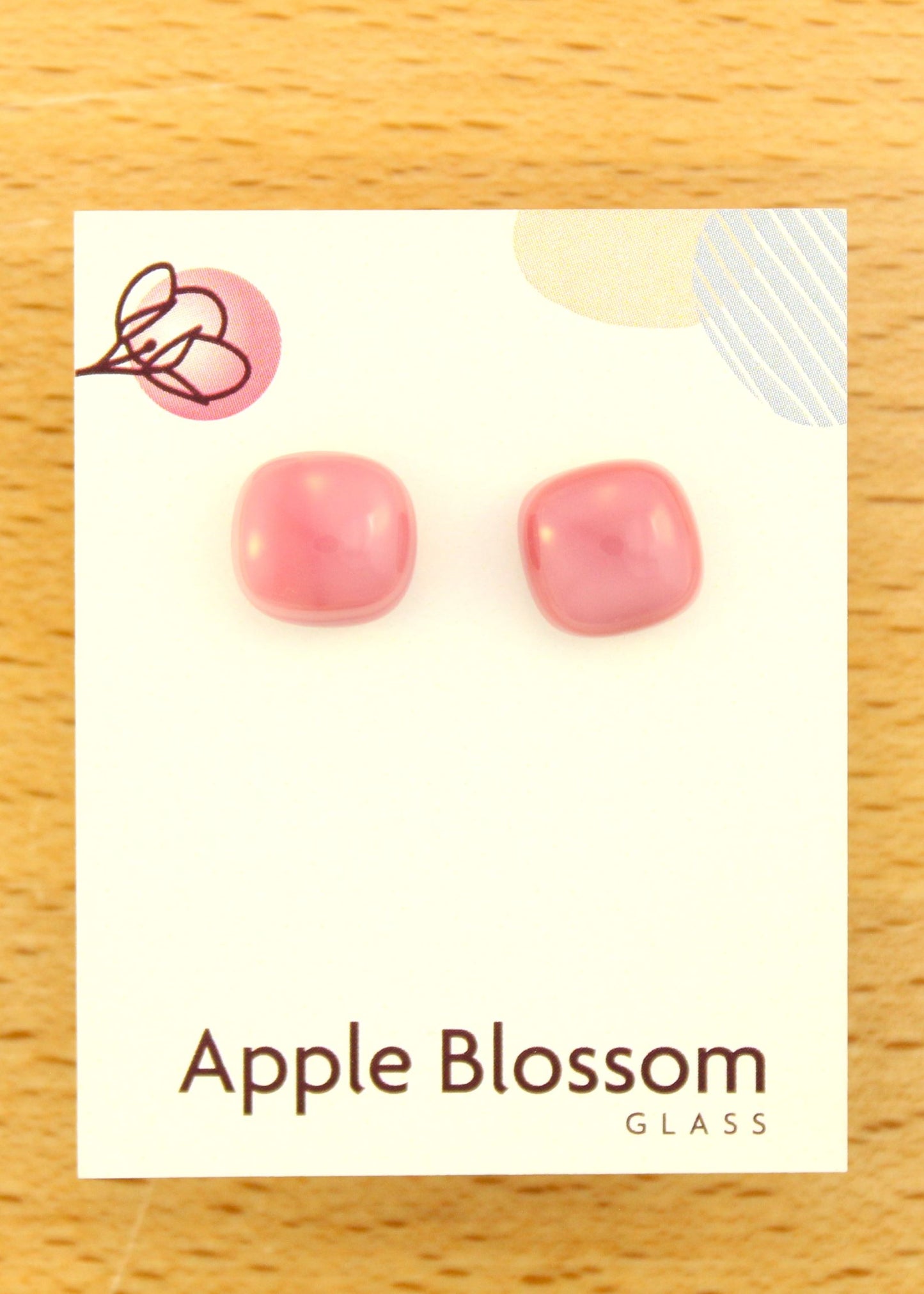 'Blush Pink' Fused Glass Studs Earrings