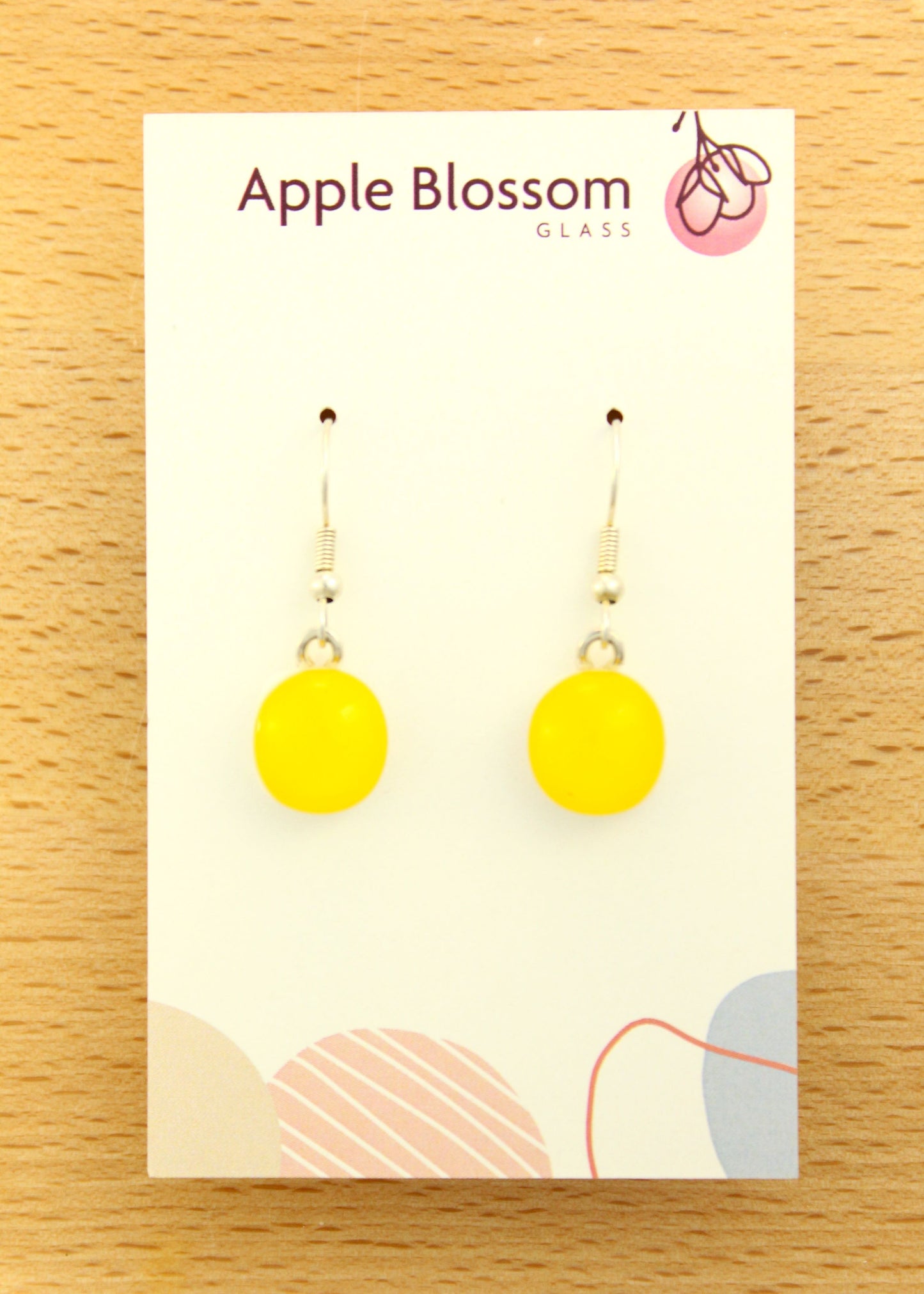 'Canary Yellow' Fused Glass Earrings Dangles