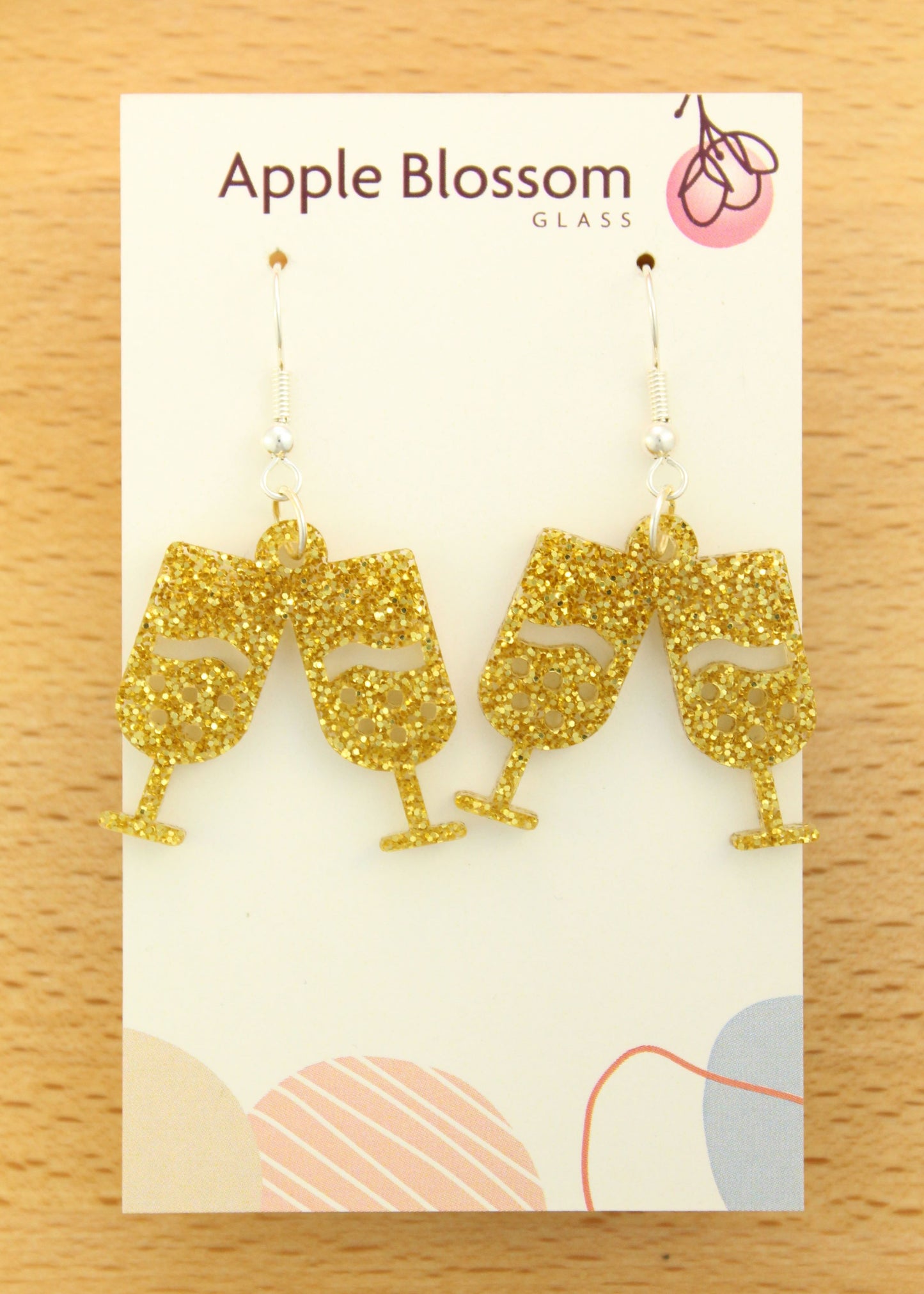 'Cheers' Clinking Champagne Glasses Acrylic Earrings