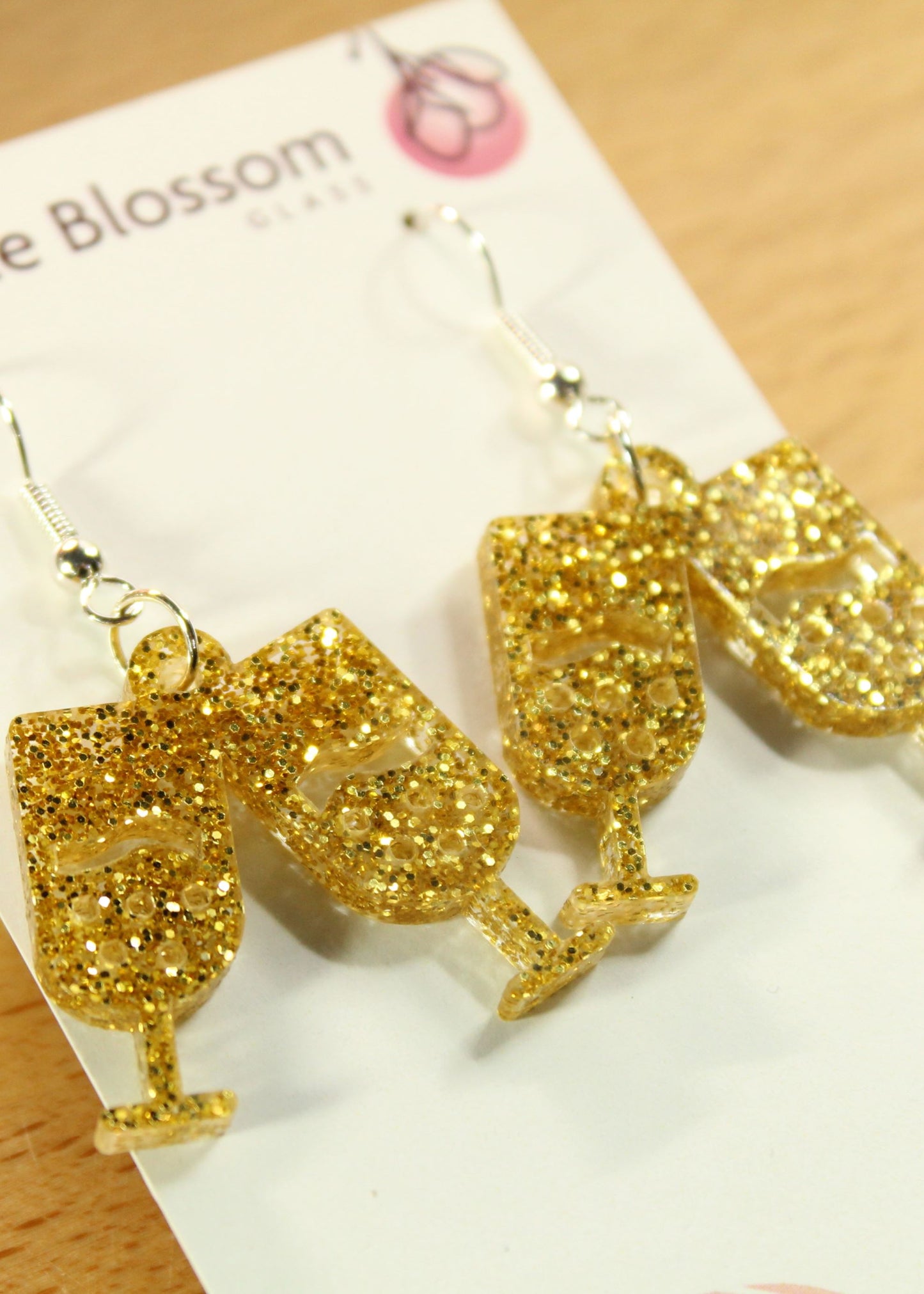 'Cheers' Clinking Champagne Glasses Acrylic Earrings