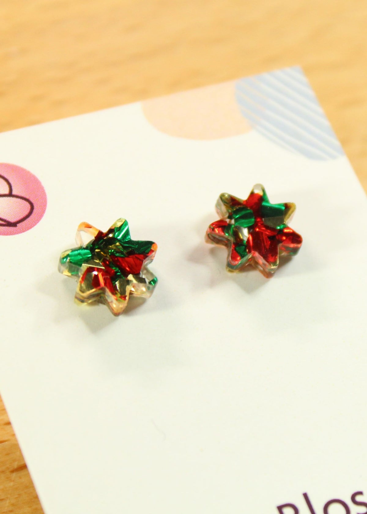 'Christmas Star' Acrylic Earrings Studs