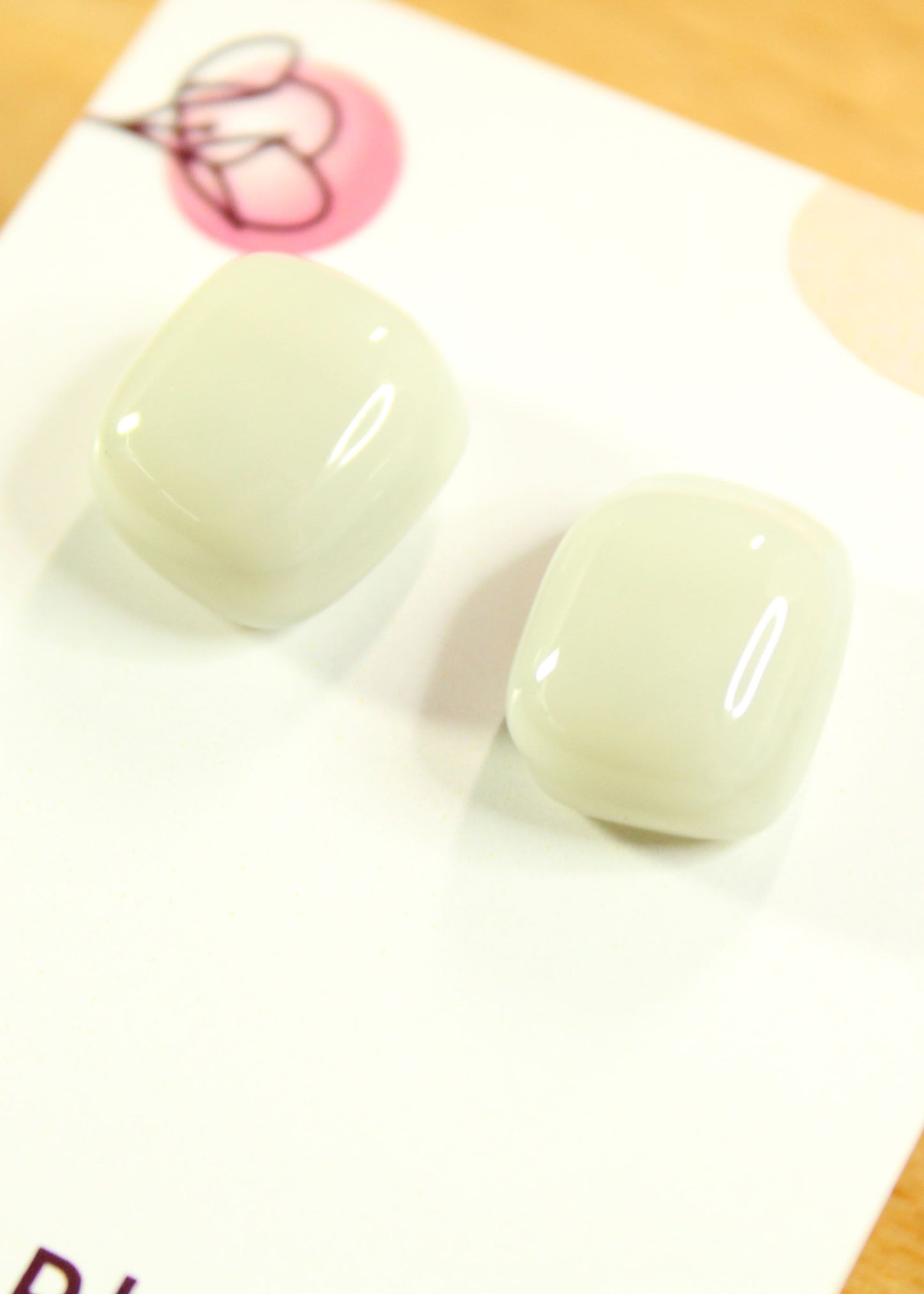 'Pearl Grey' Fused Glass Earrings Studs