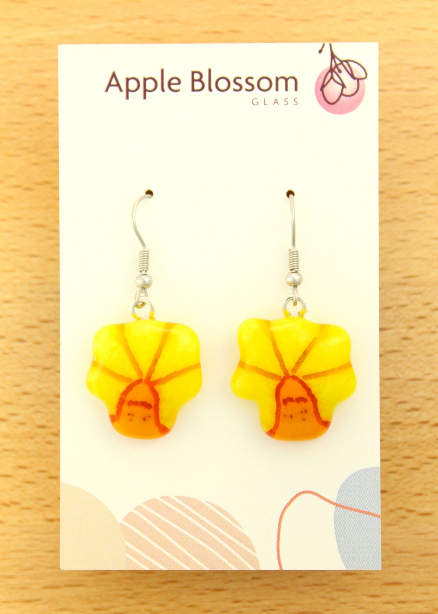 'Daffodil Dream' Fused Glass Earrings Dangles