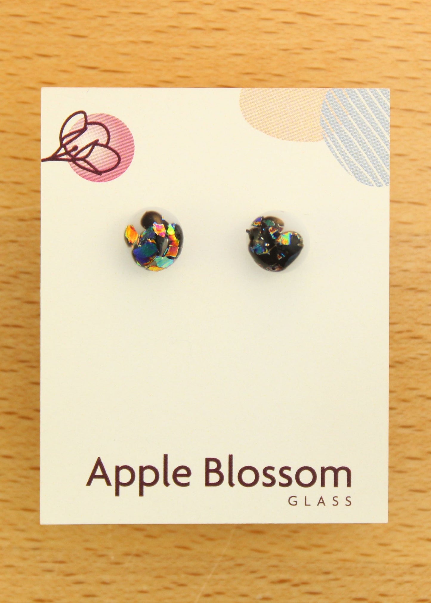 'Rainbow Dalmation' Fused Glass Mini Stud Earrings