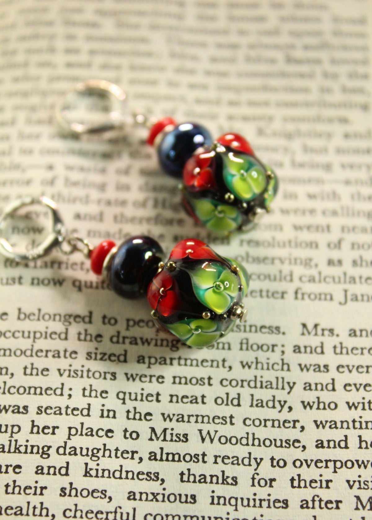 'Dark Forest' Glass Earrings