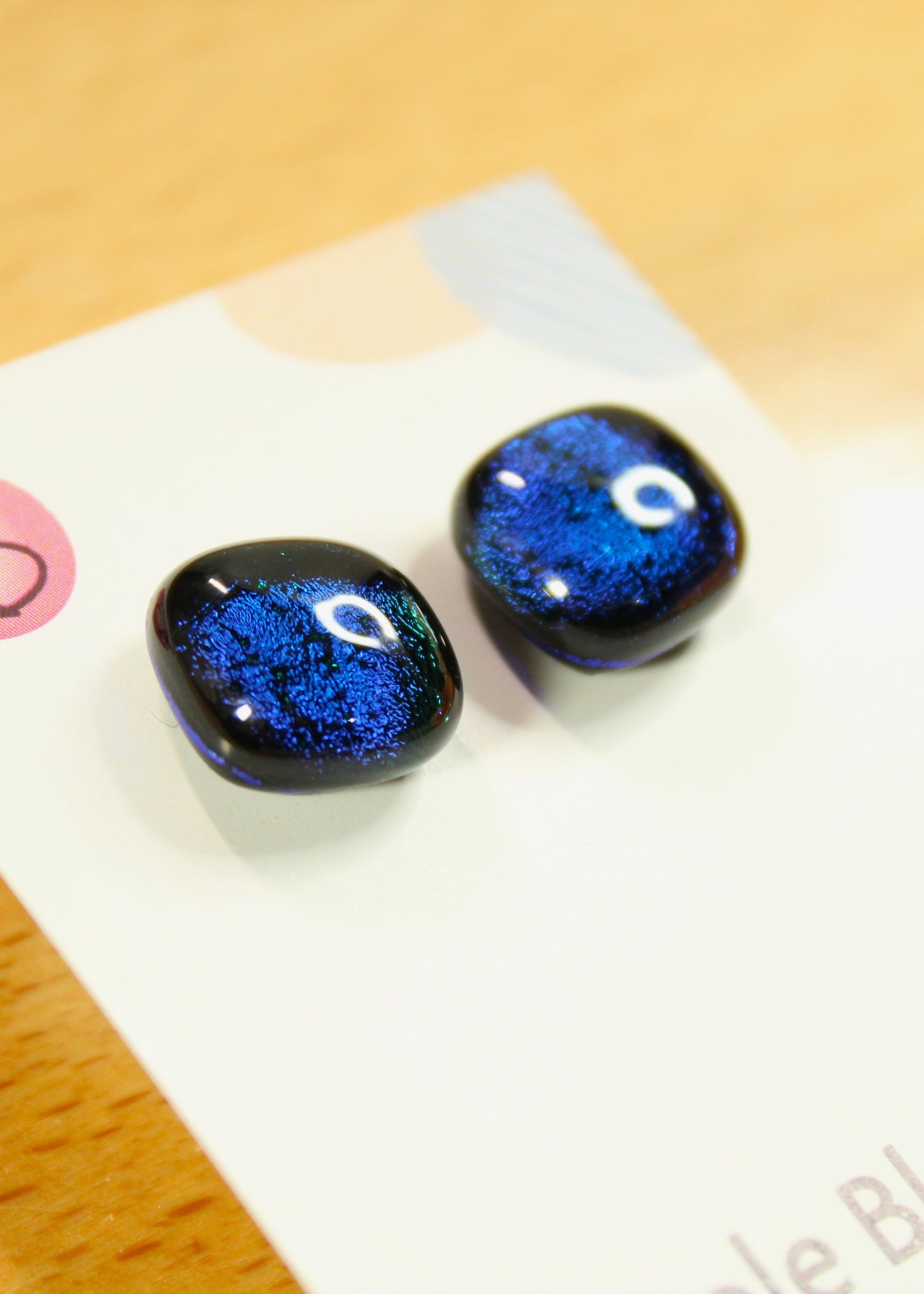 'Emerald/Teal' Fused Glass Studs