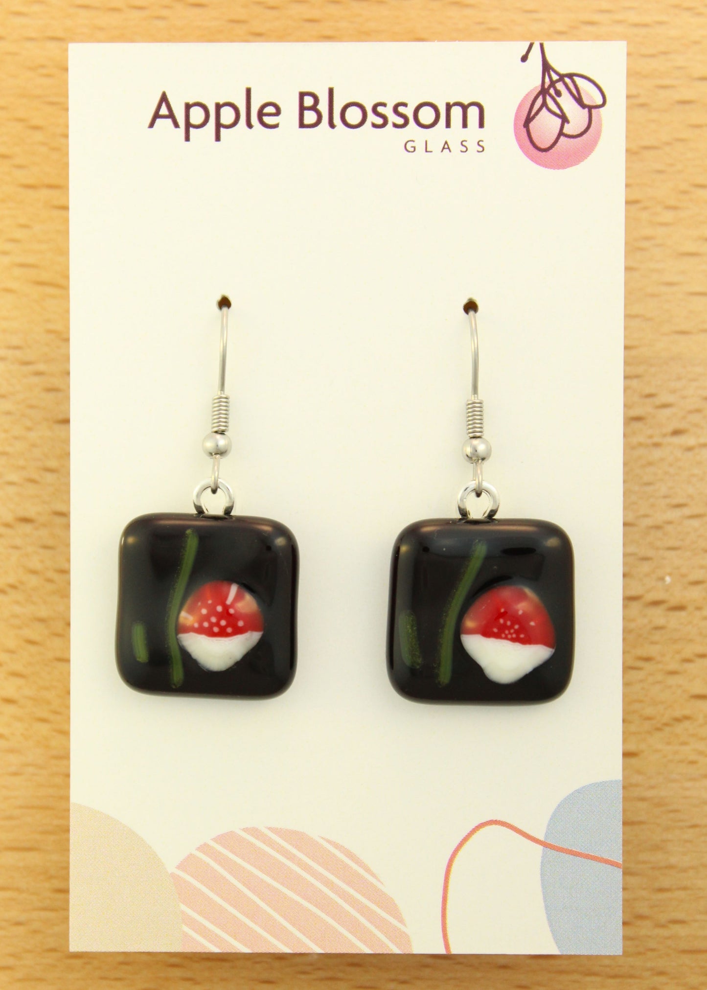'Deep in the Woods' Fused Glass Earrings Dangles