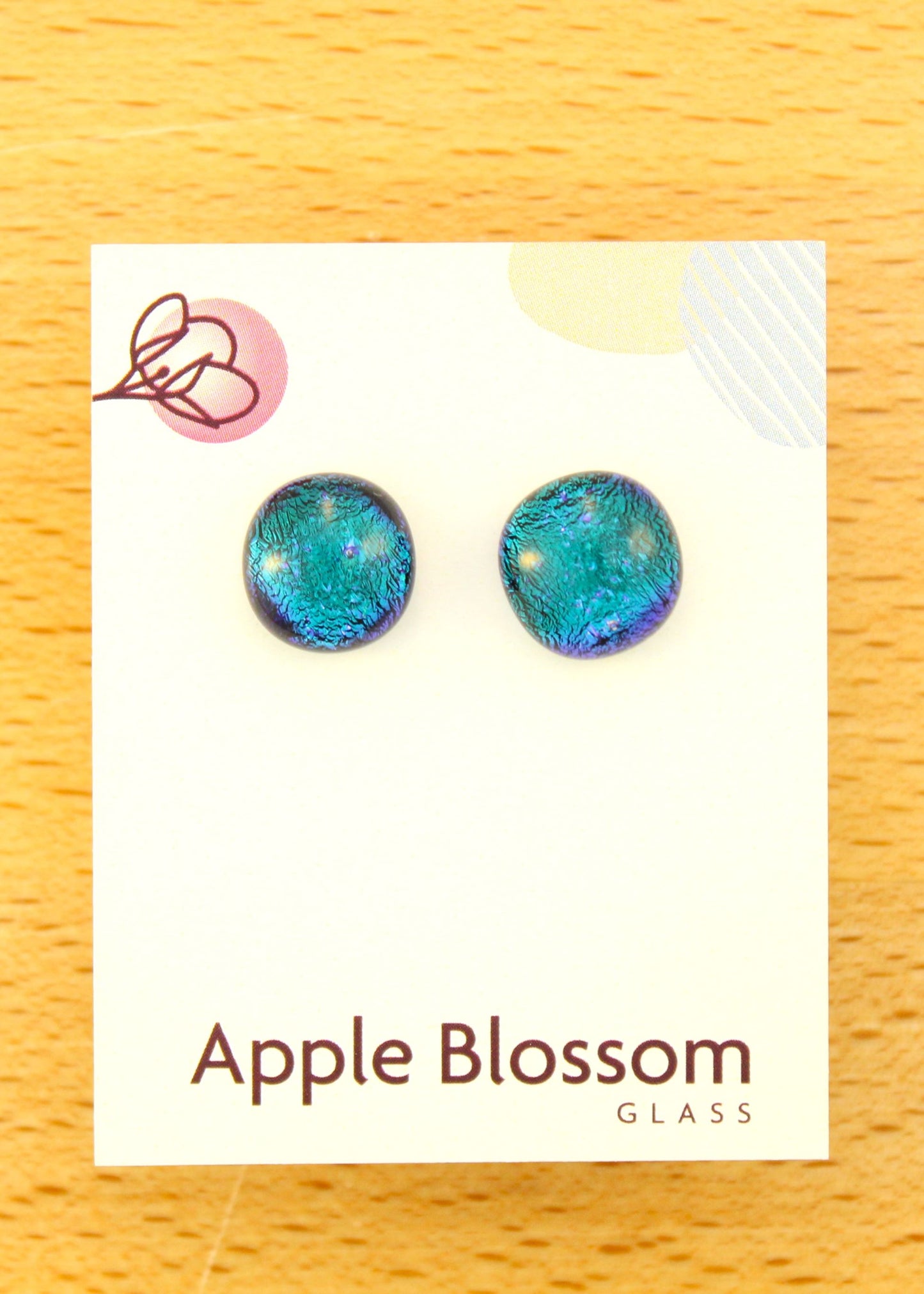 'Dichroic Blue' Fused Glass Studs