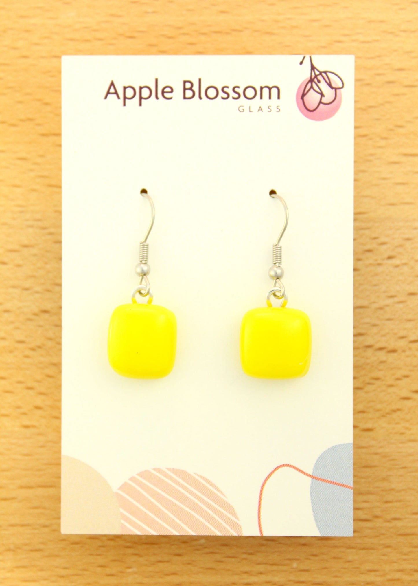 'Fluorescent Dangle' Fused Glass Earrings