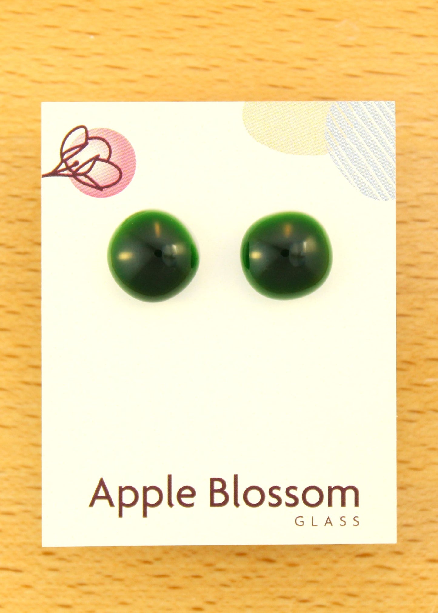 'Forest Green' Fused Glass Studs