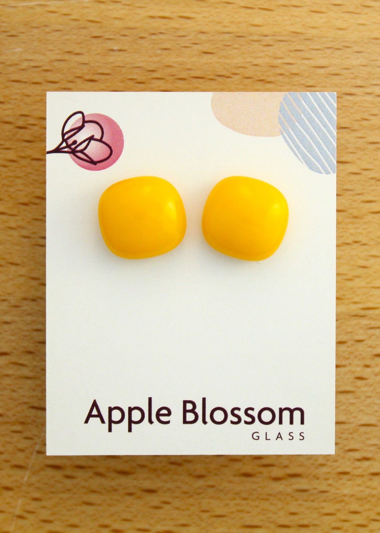 'Golden Yellow' Fused Glass Studs