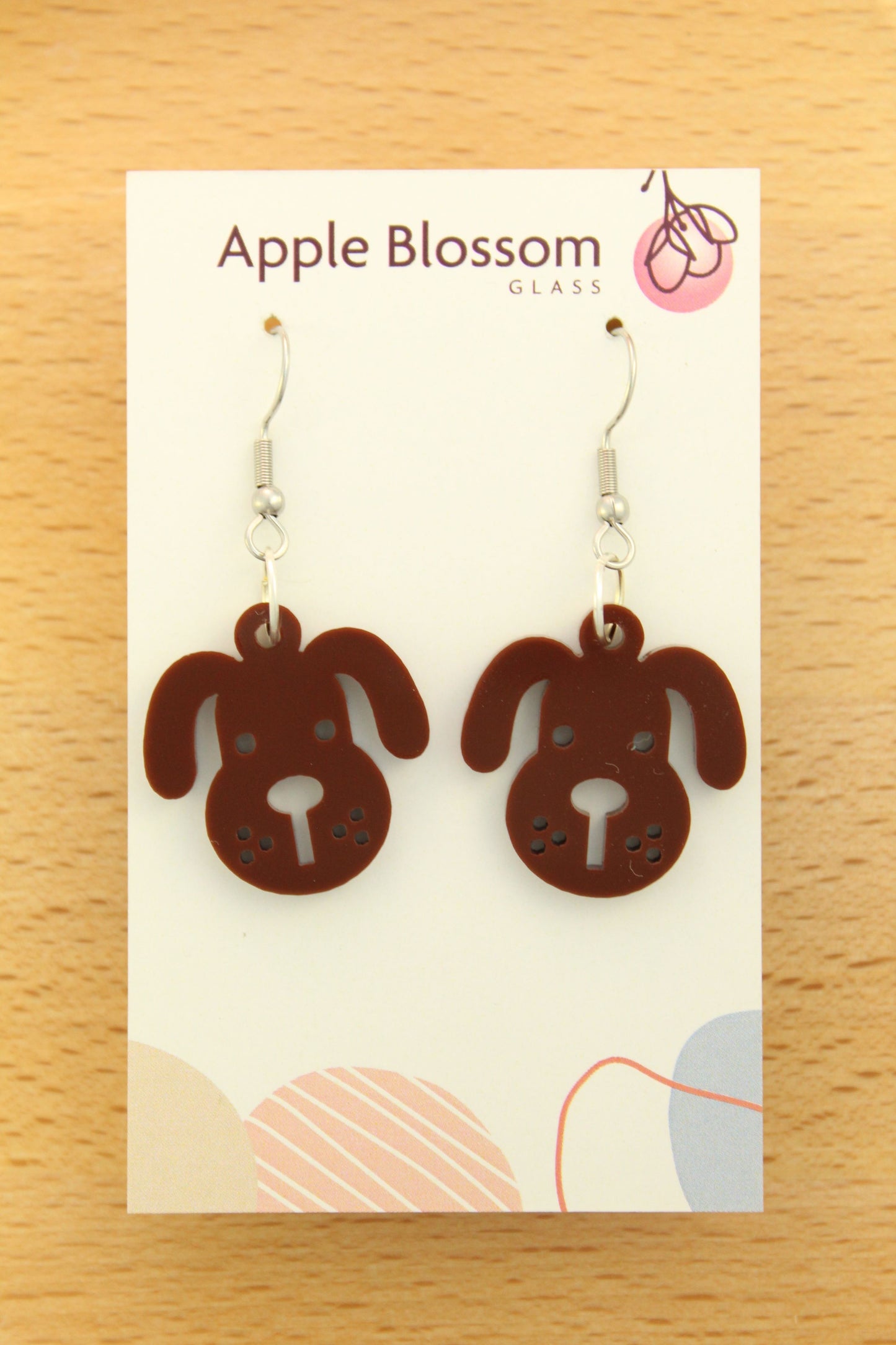 'Good Dog!' Brown Acrylic Earrings