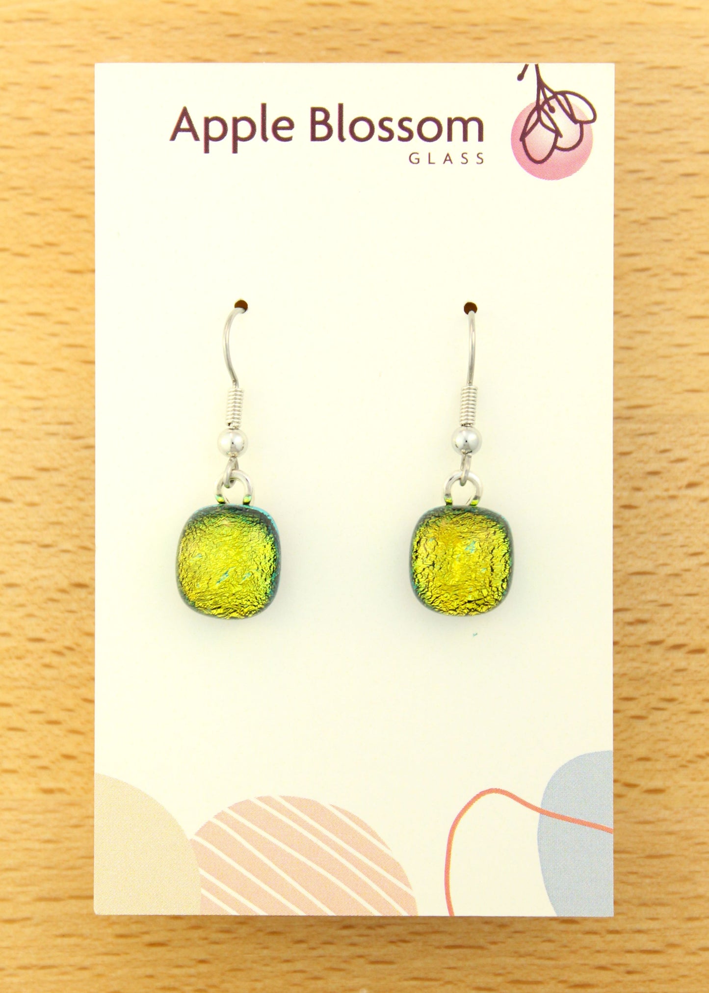 'Green Fairy' Fused Glass Earrings Dangles