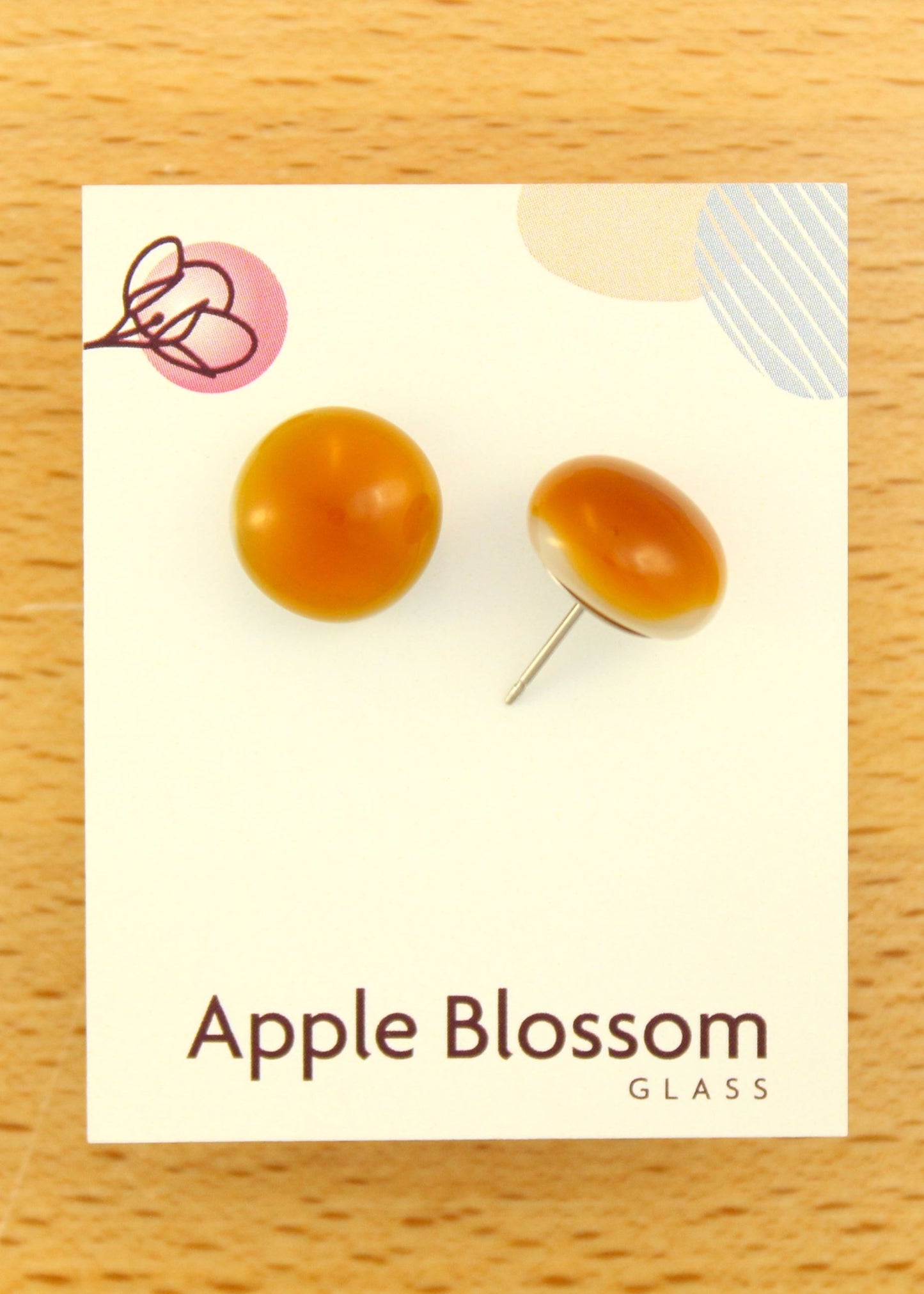 'Harvest Brown' Fused Glass Earrings Studs