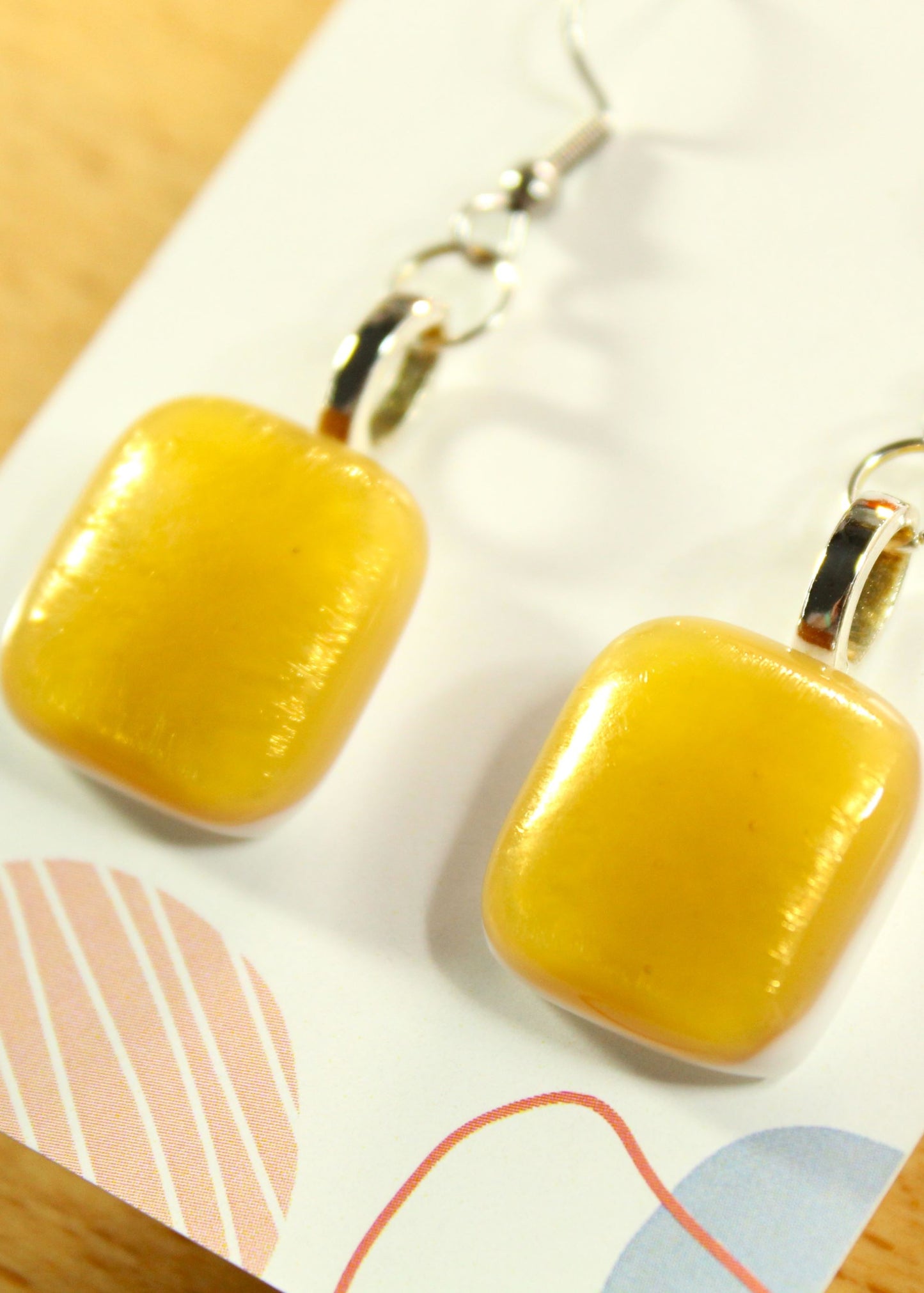 'Iridescent Dream' Fused Glass Earrings Dangles