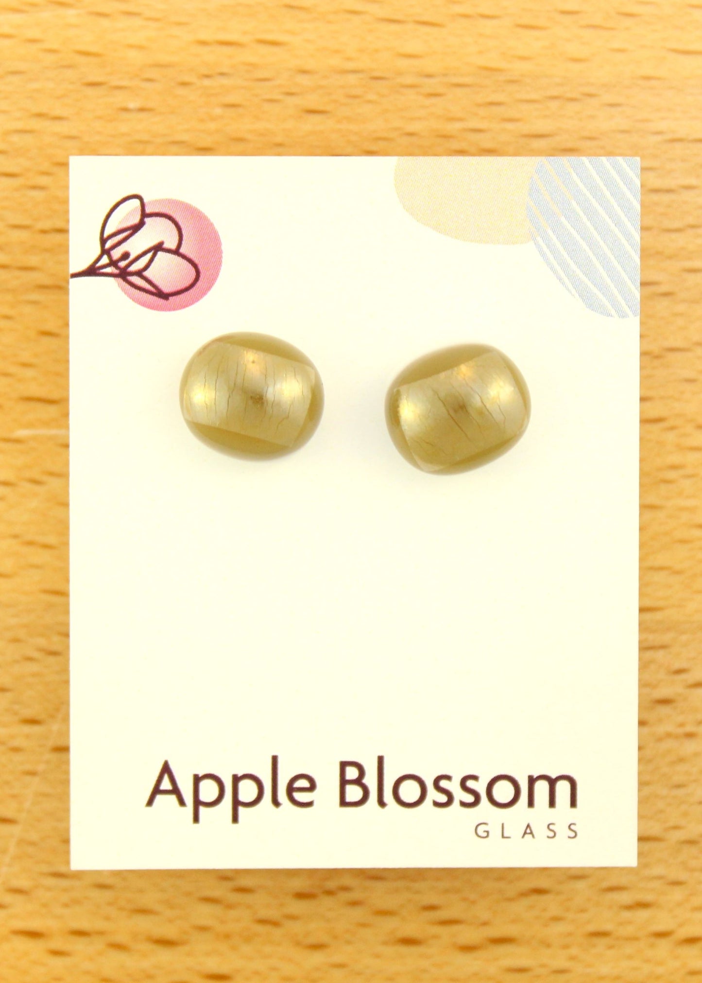 'Iridescent Silver' Fused Glass Earrings Studs