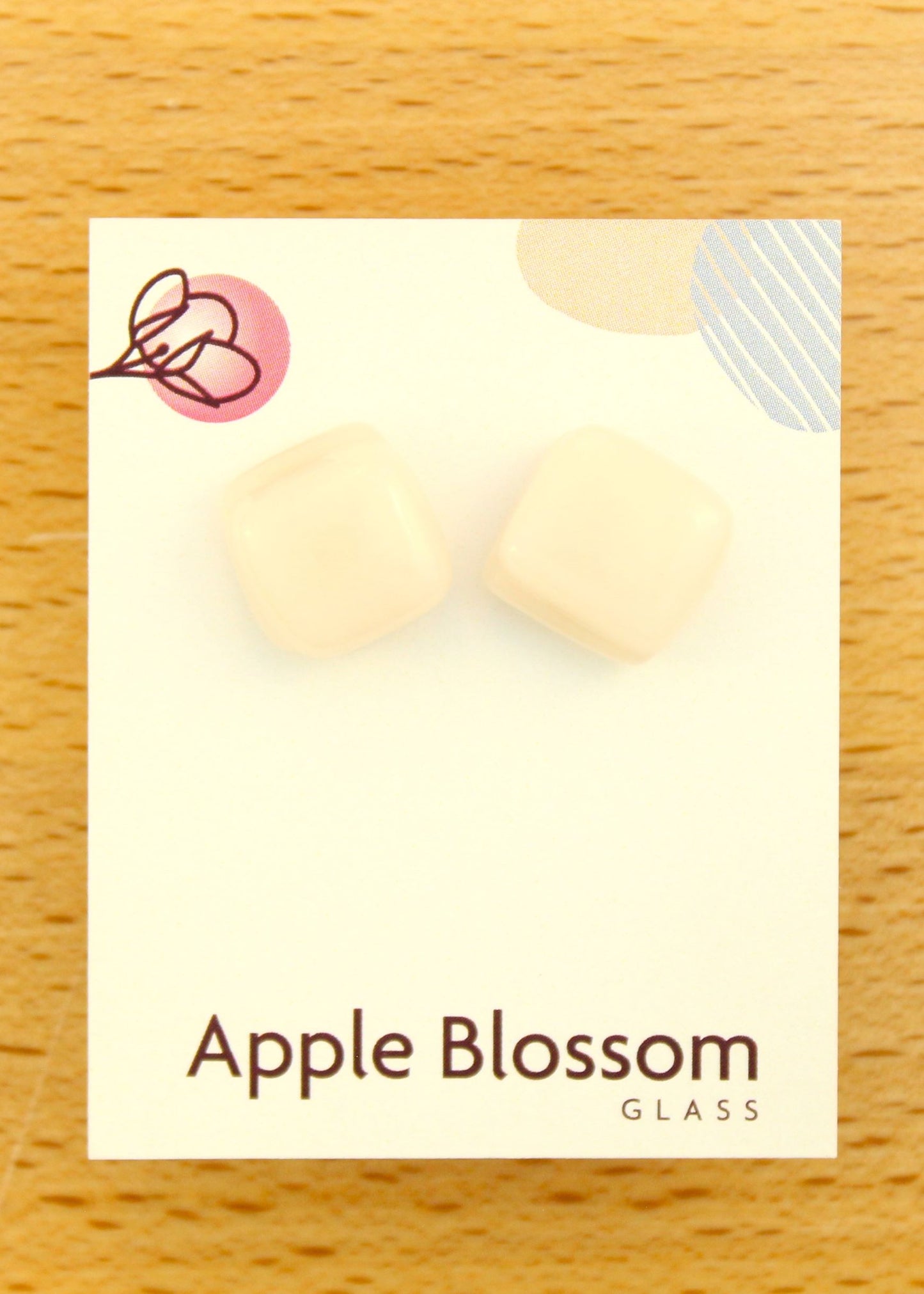 '3D Linen' Fused Glass Earrings Studs