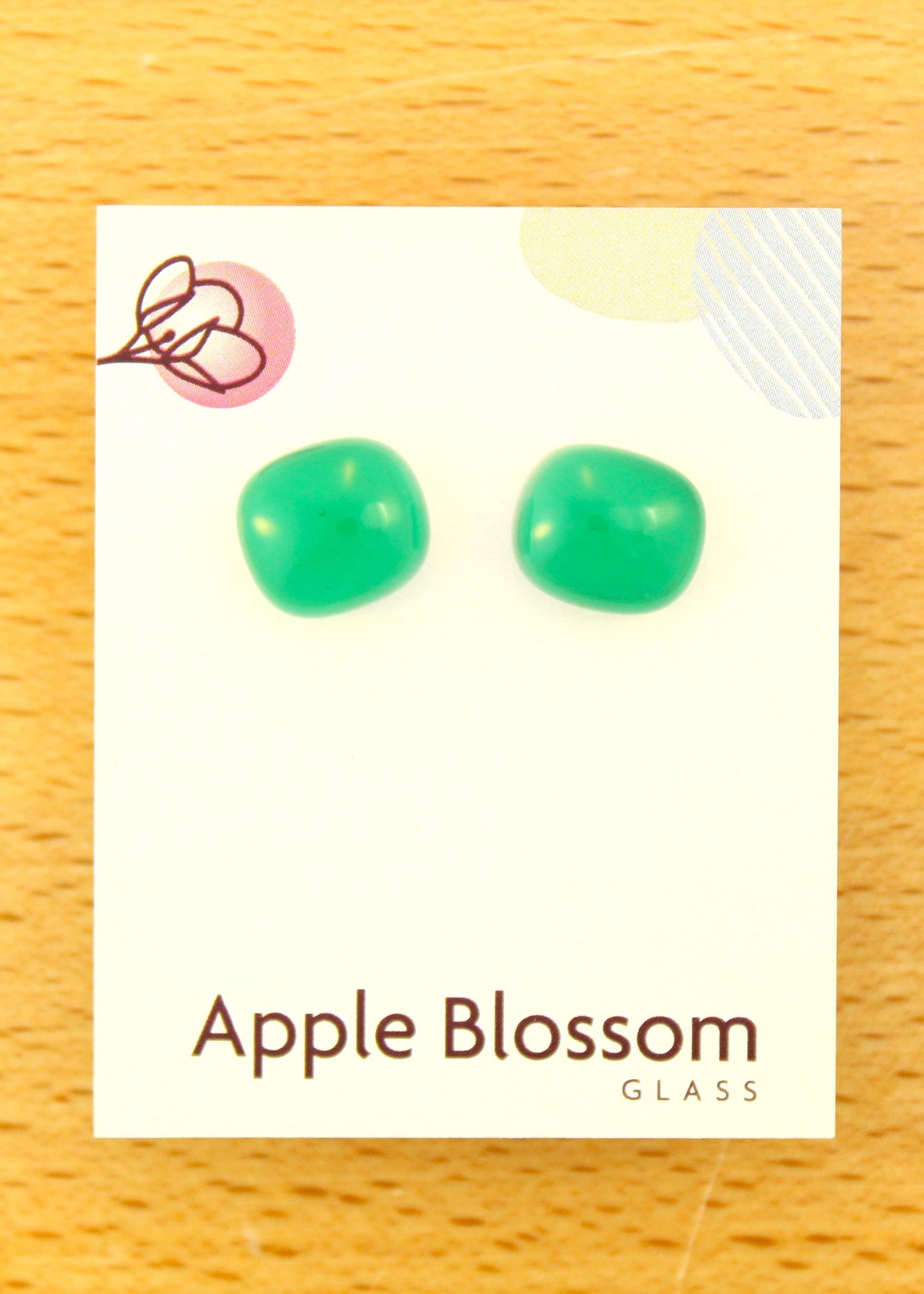 'Jade Empress' Fused Glass Studs