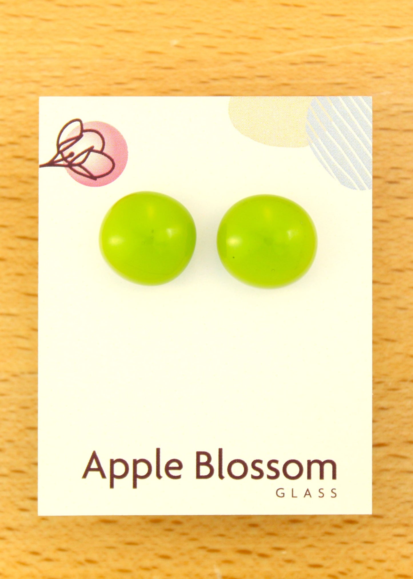 'Kelly Green' Fused Glass Studs