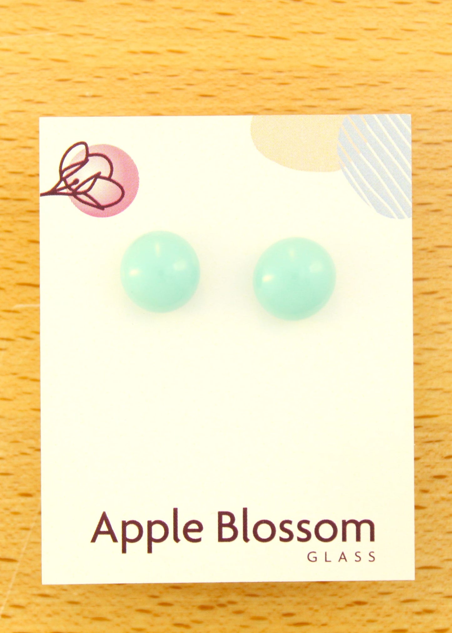 'Light Turquoise' Fused Glass Studs