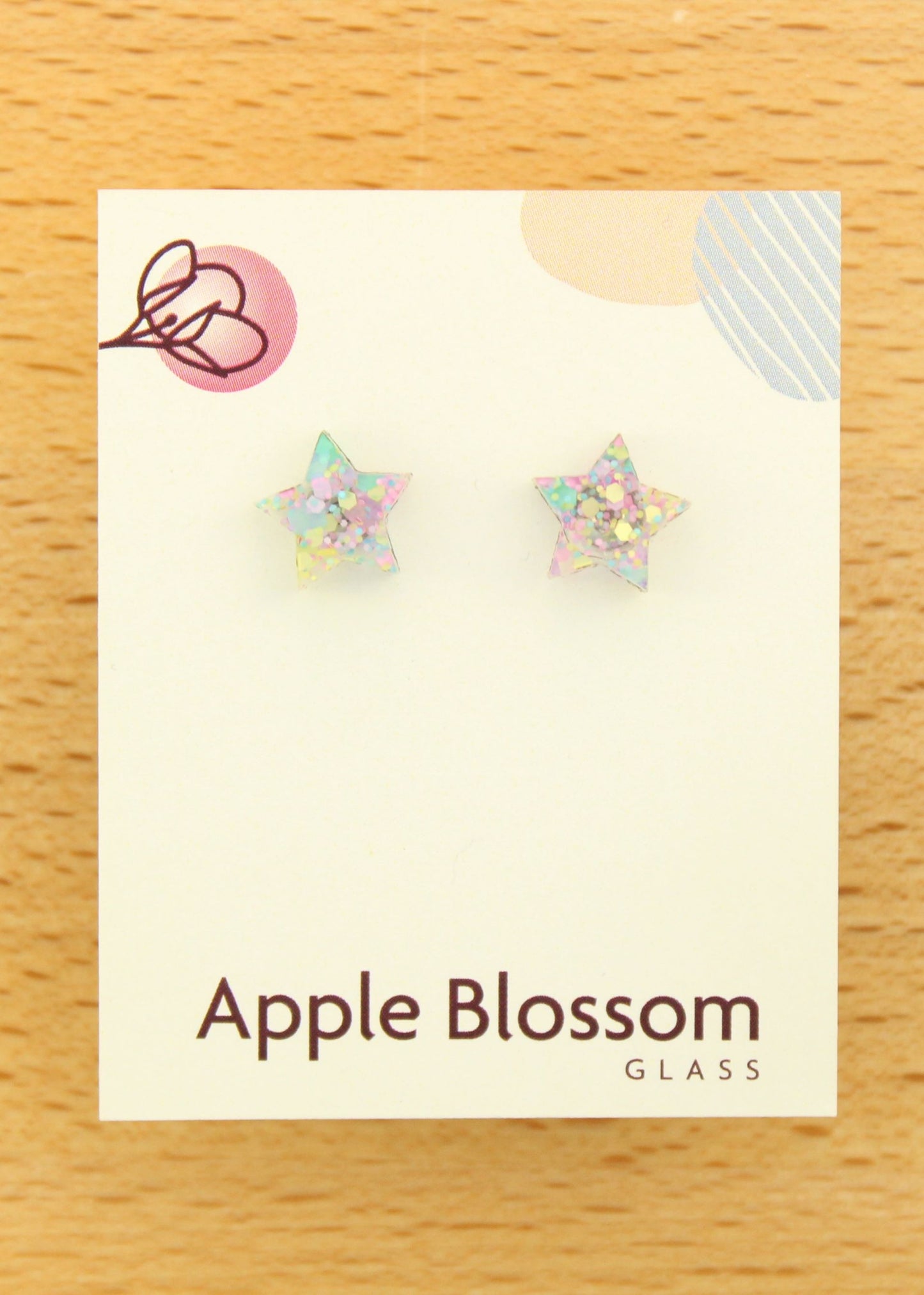 'Mardi Gras' Star Studs Acrylic Earrings