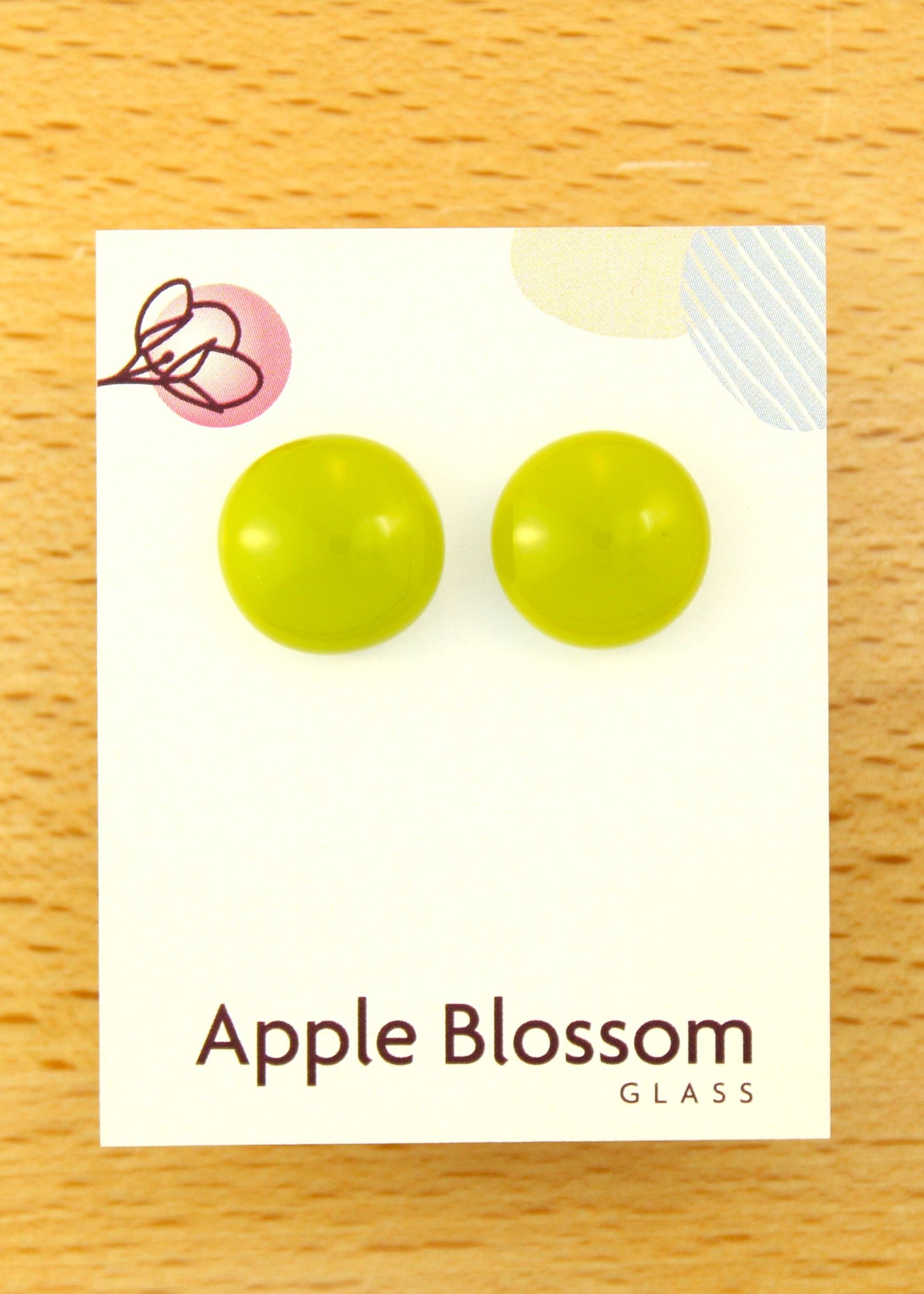 'Moss Green' Fused Glass Studs
