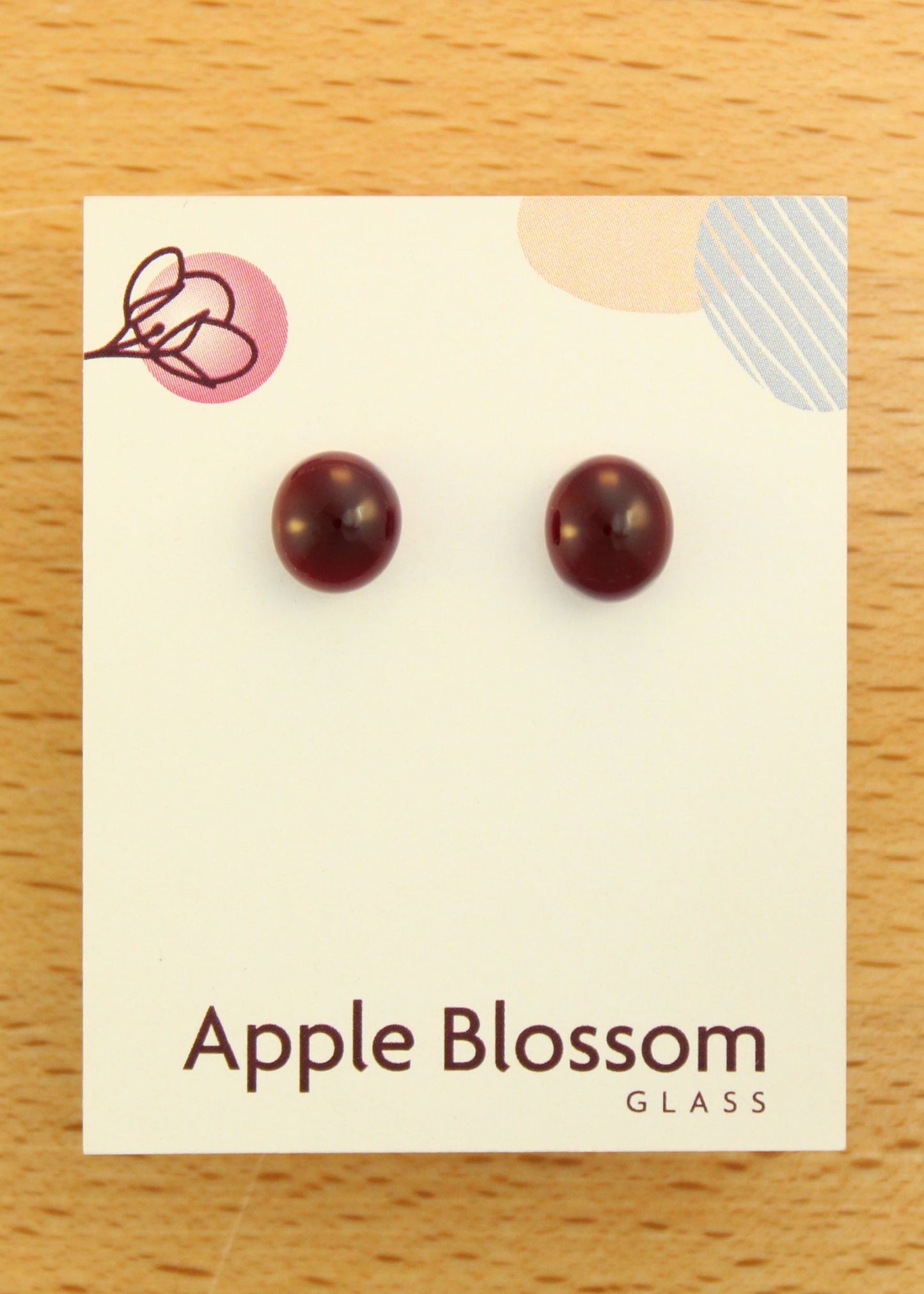 'Mulberry' Fused Glass Mini Studs Earrings