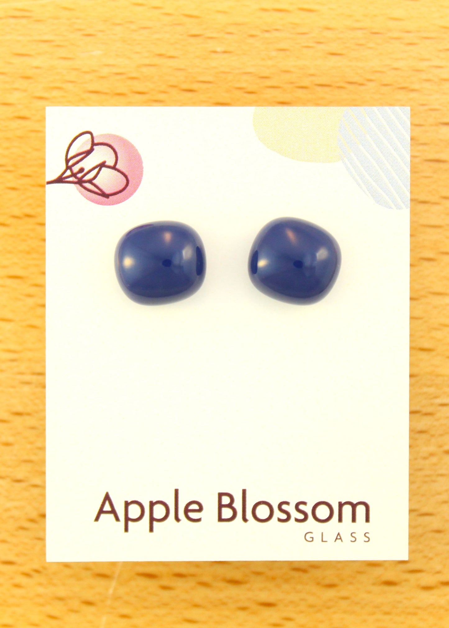 'Navy Blue' Fused Glass Studs