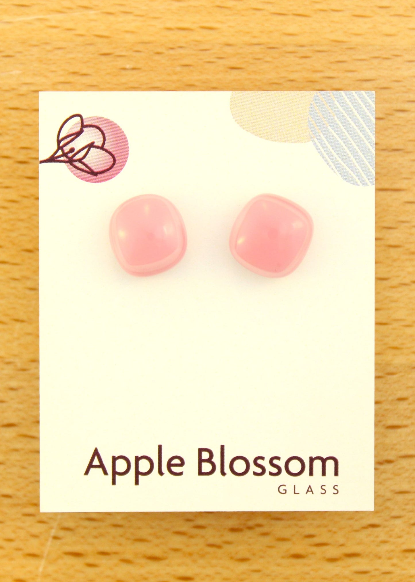'Orchid Pink' Fused Glass Studs Earrings