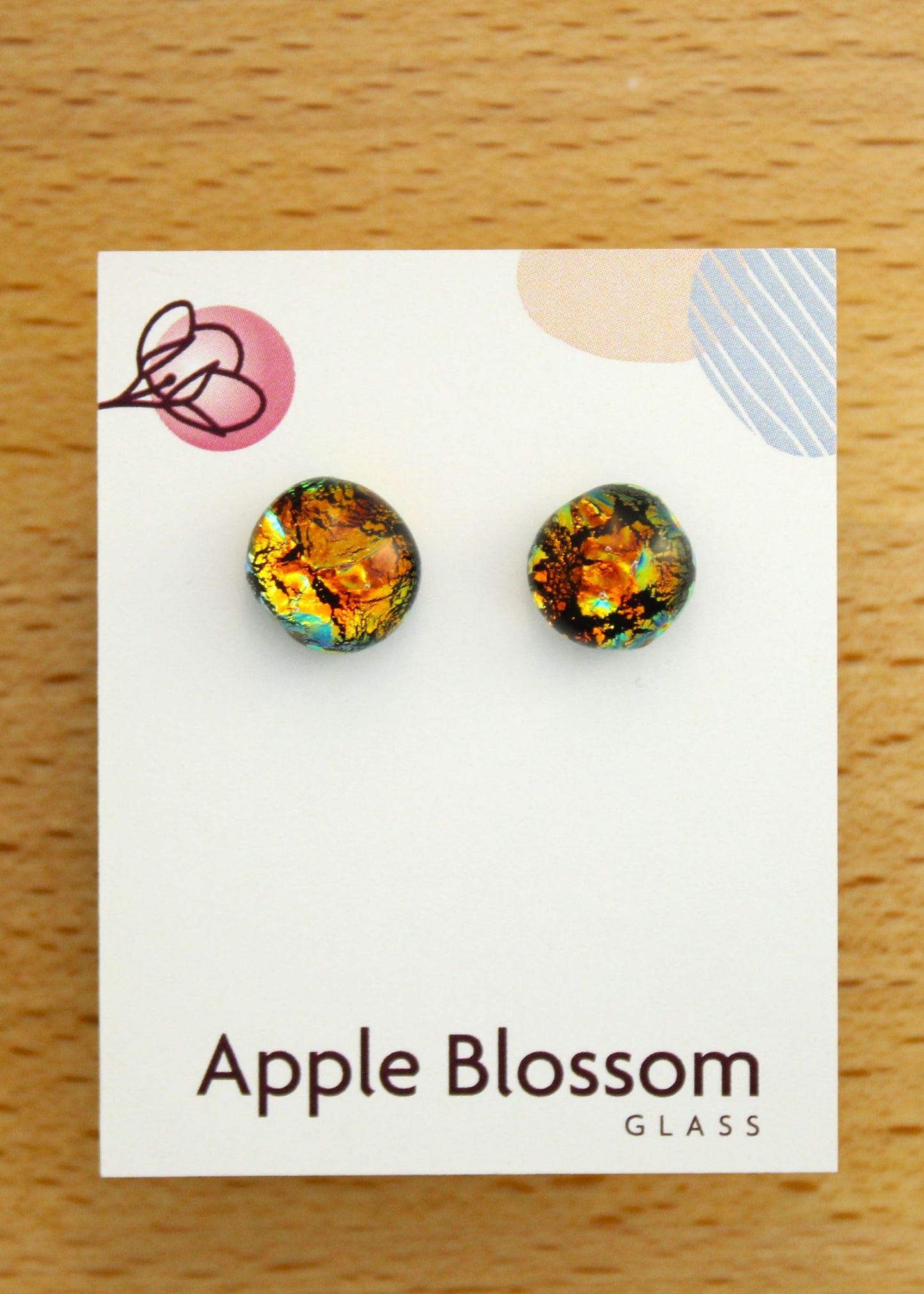 'Magma' Fused Glass Studs