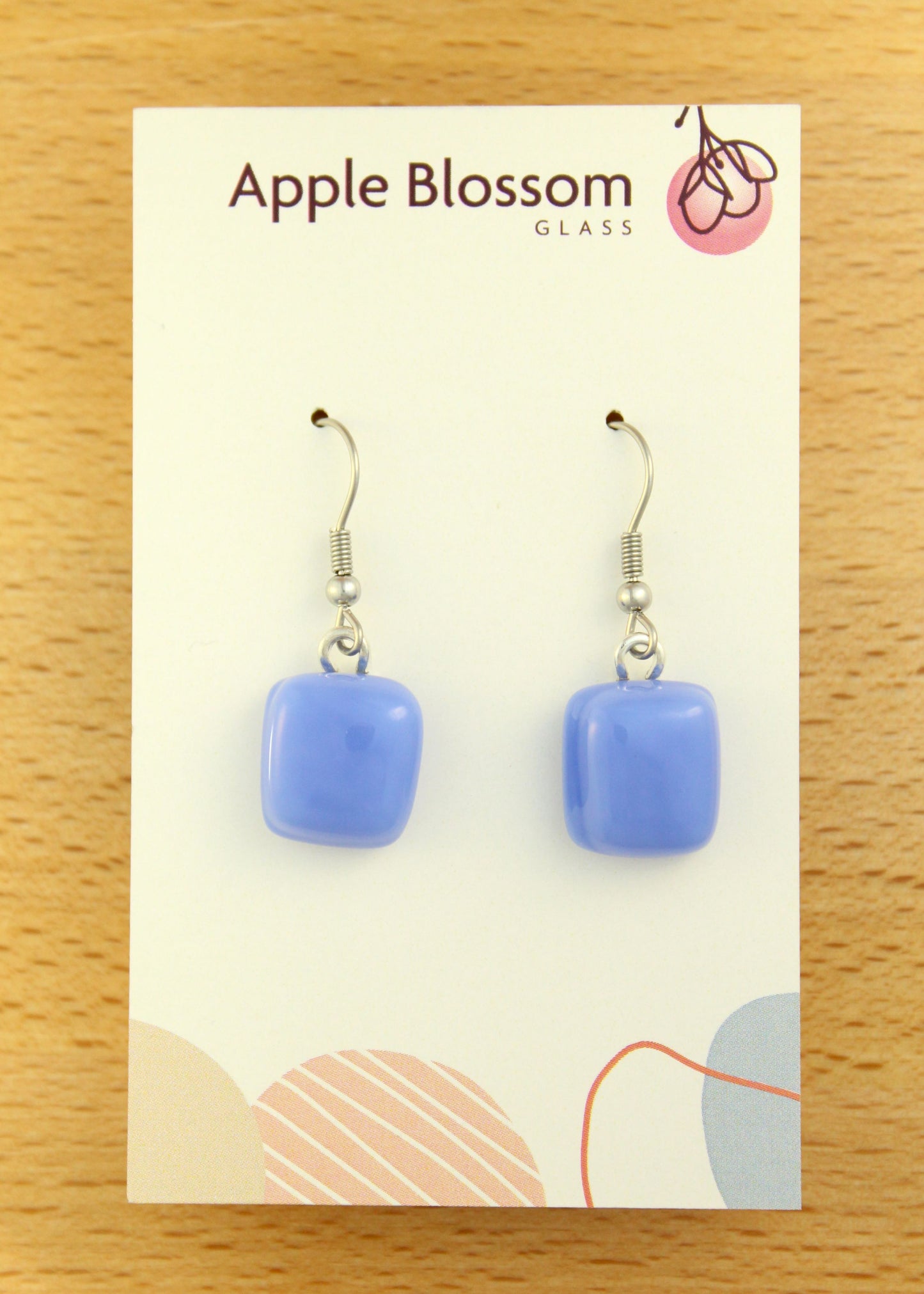 'A little Periwinkle' Purple Fused Glass Earrings Dangles
