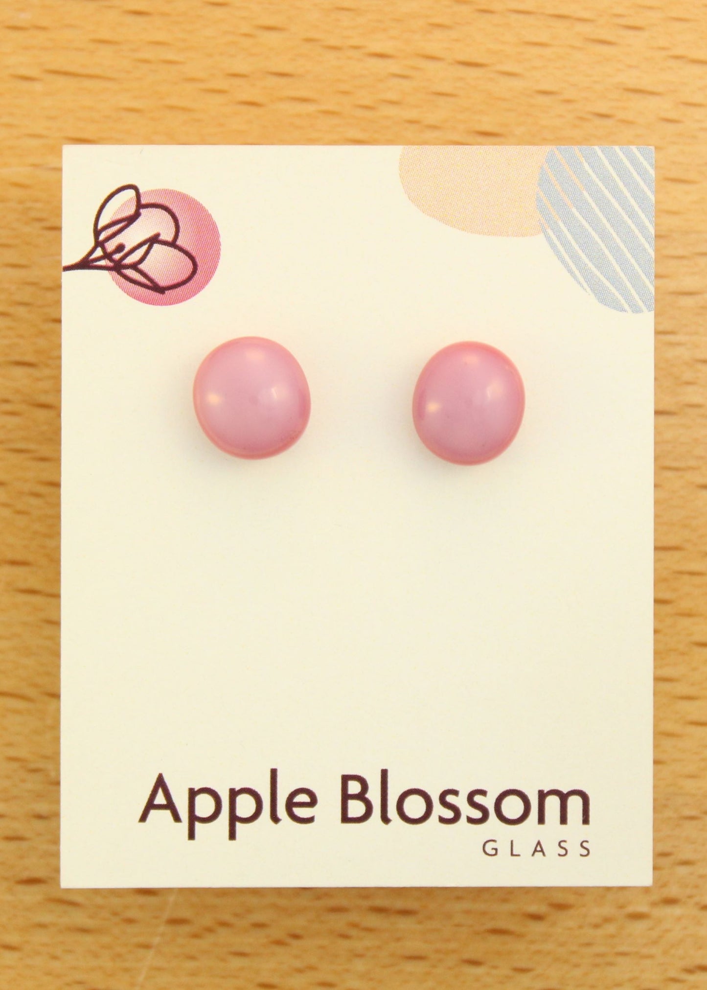 'Pink Lemonade' Fused Glass Mini Studs Earrings