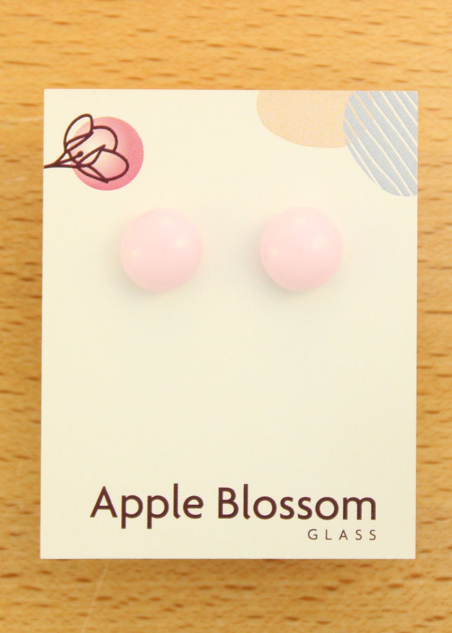 'Pastel Pink' Fused Glass Mini Studs Earrings