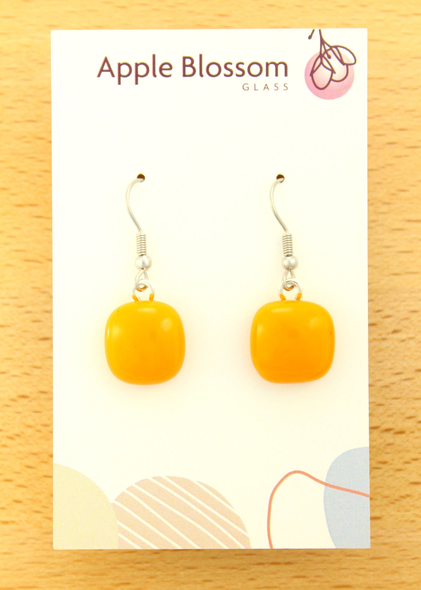 'Pumpkin Pie' Fused Glass Earrings Dangles