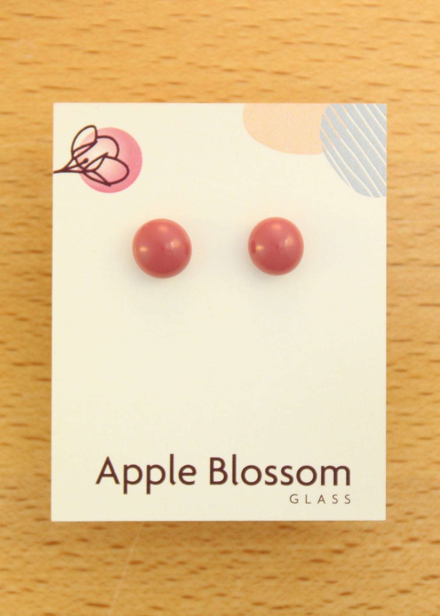 'Little Rose' Fused Glass Mini Studs Earrings