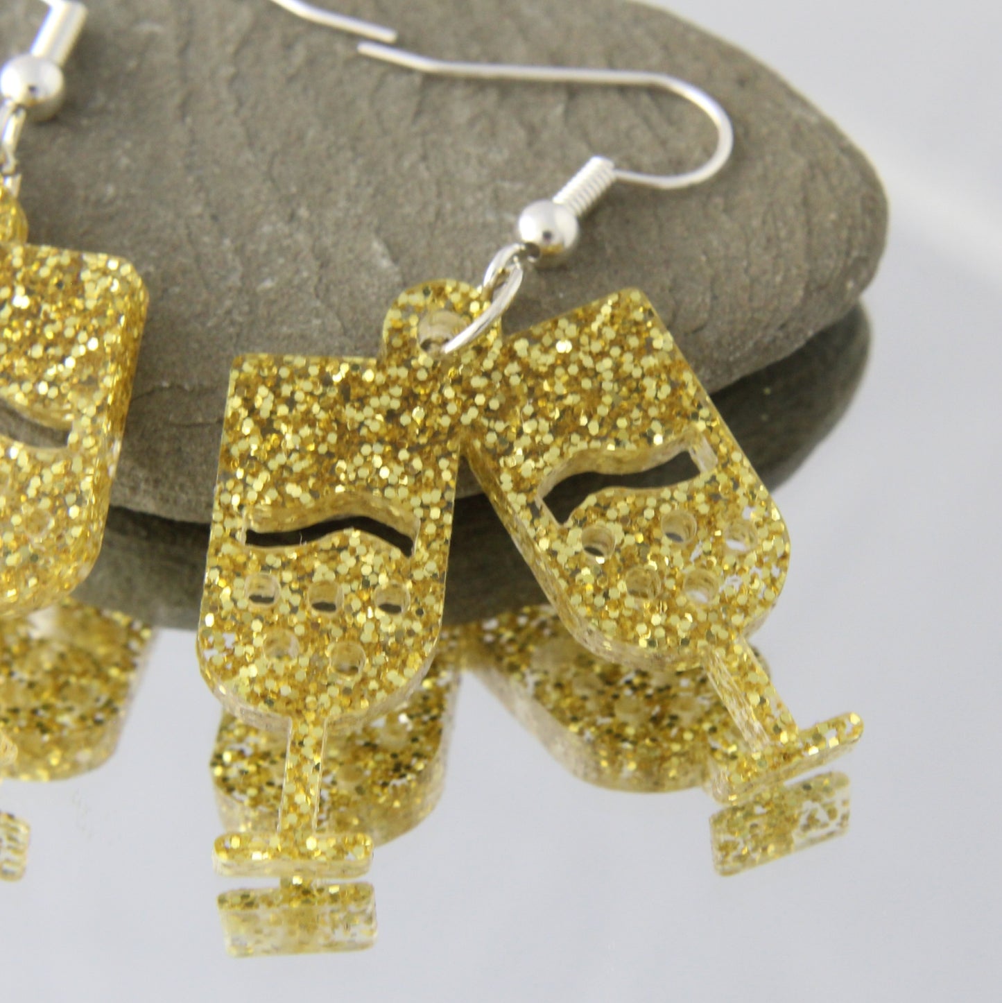 'Cheers' Clinking Champagne Glasses Acrylic Earrings