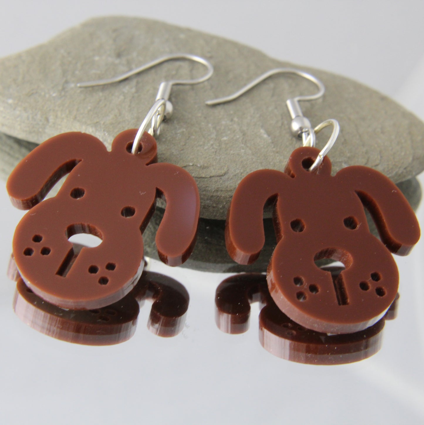 'Good Dog!' Brown Acrylic Earrings
