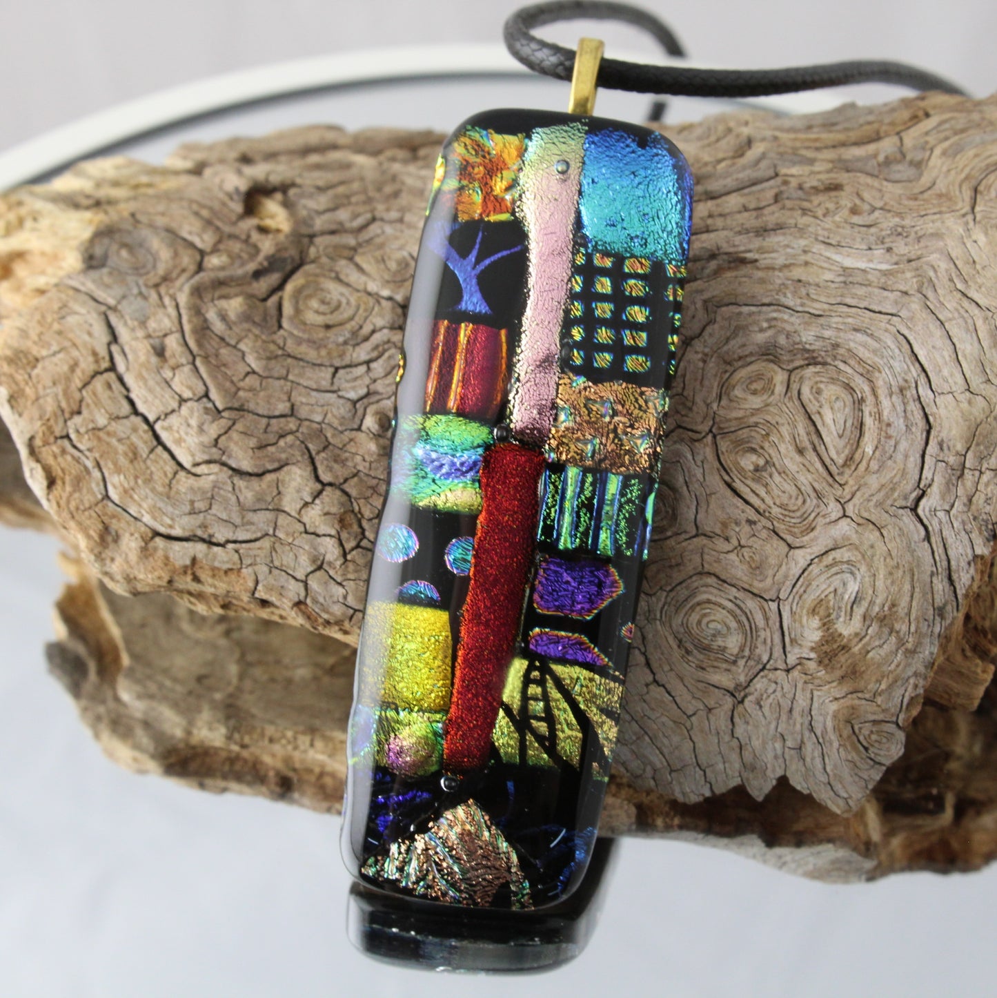 Patchwork Fused Glass Pendant #2