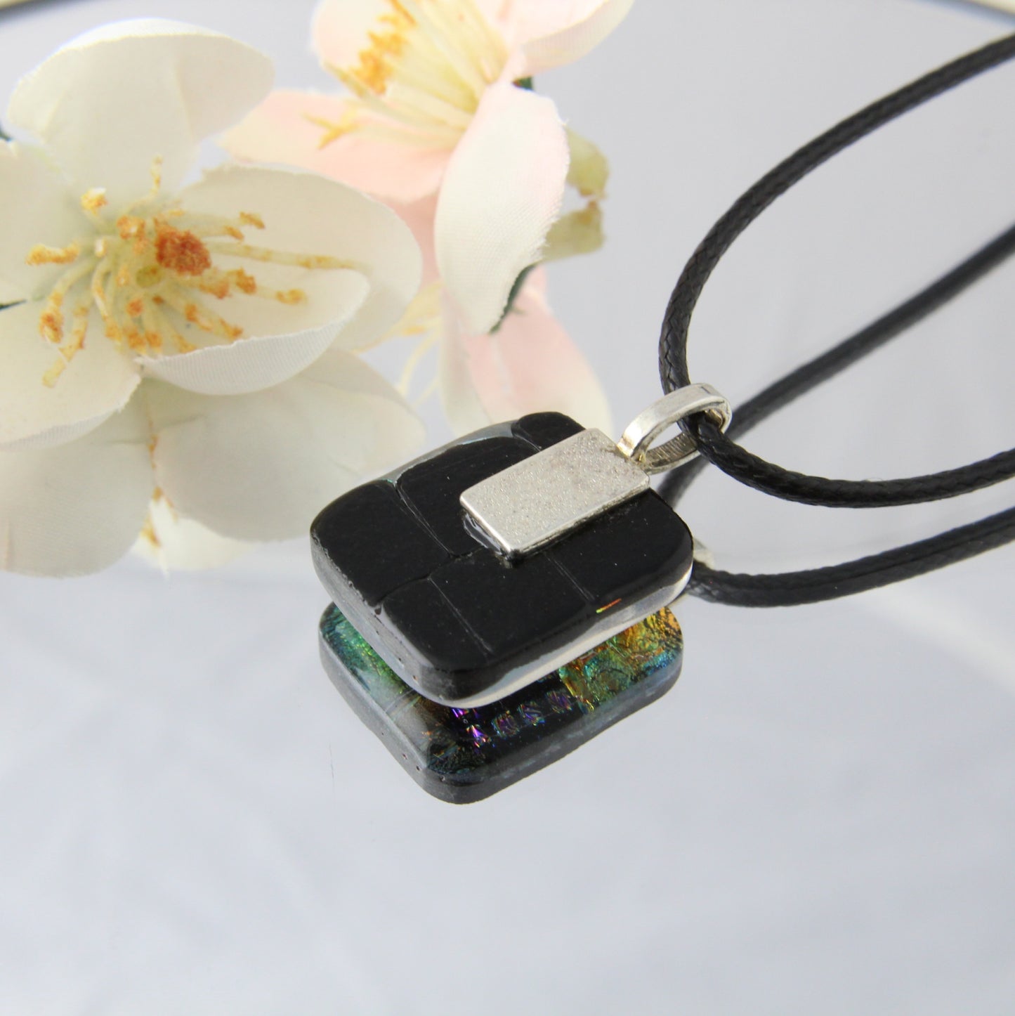 Patchwork Fused Glass Pendant #1