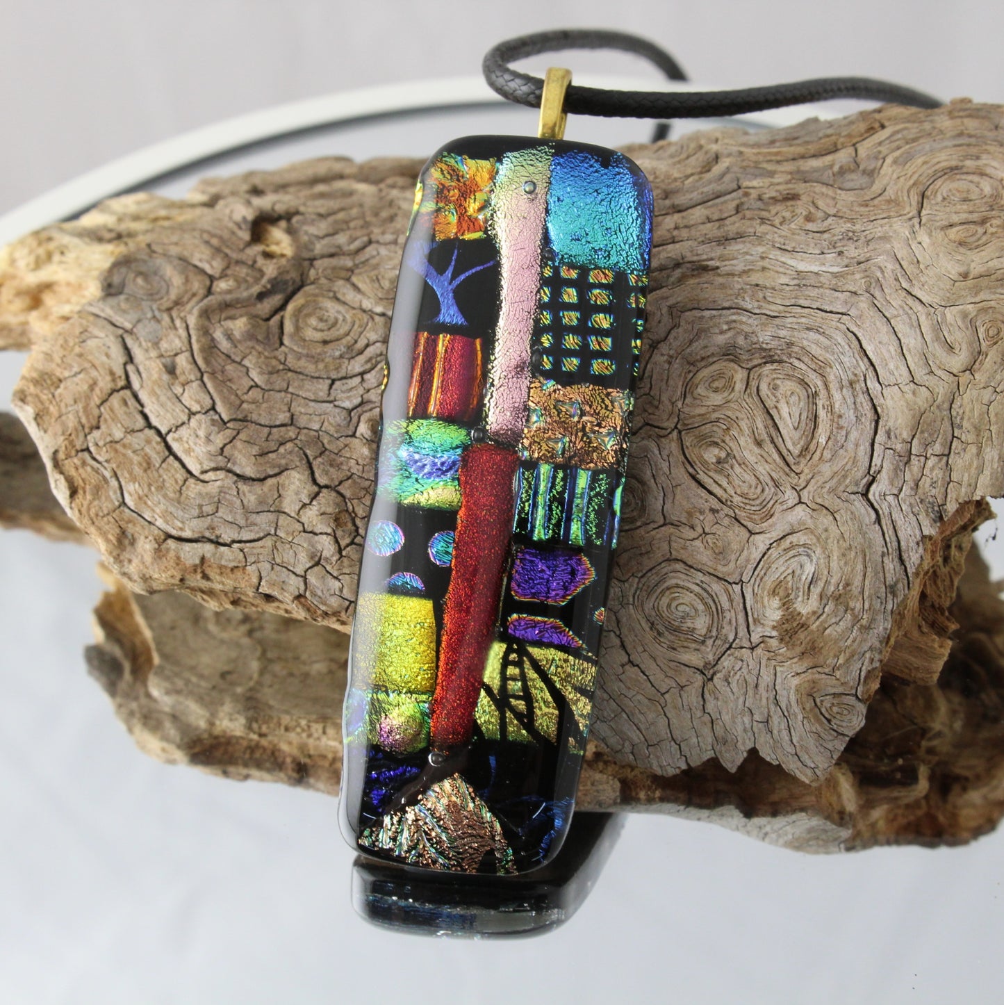 Patchwork Fused Glass Pendant #2