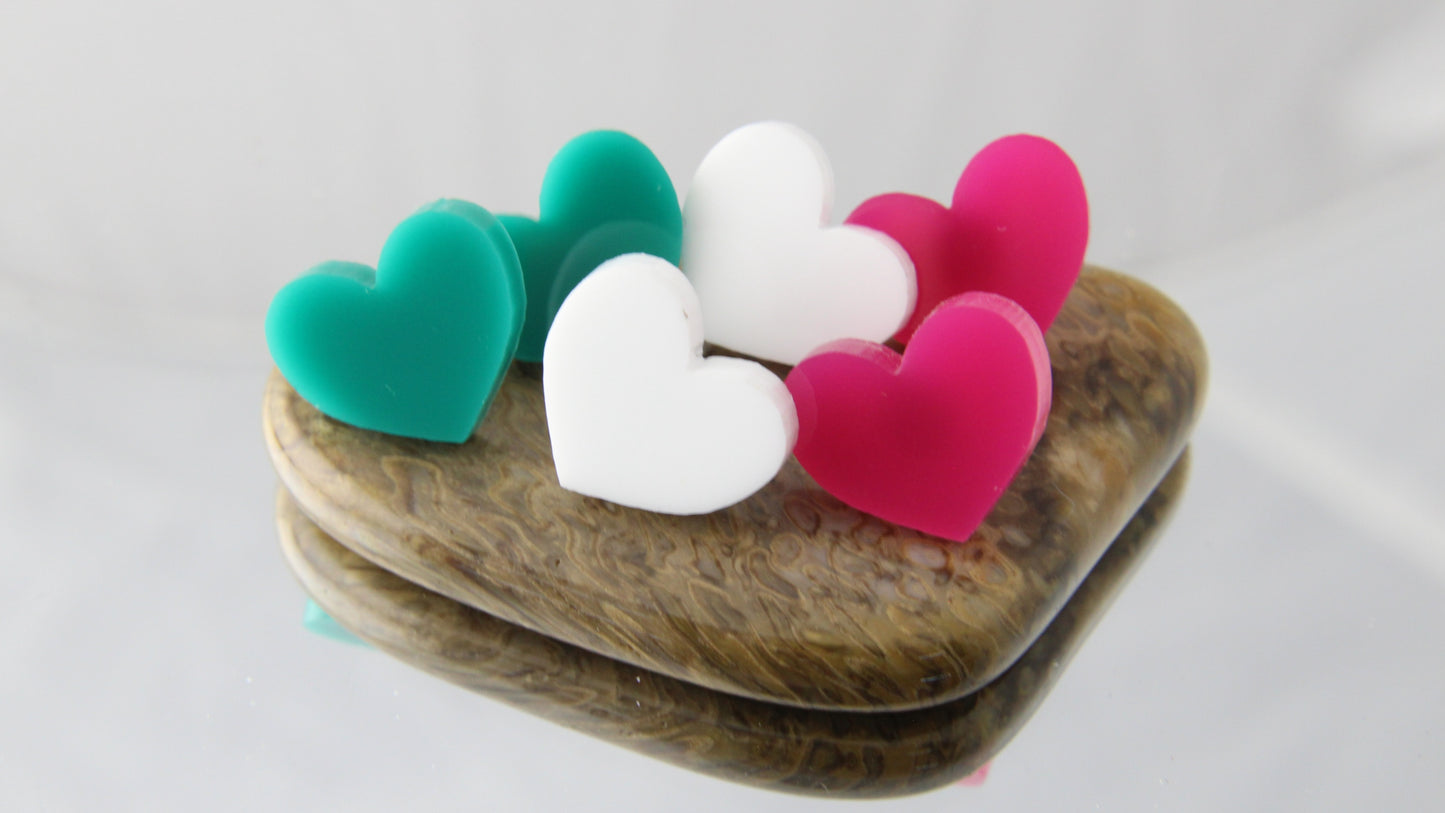 'Bright Hearts' Acrylic Stud Earrings