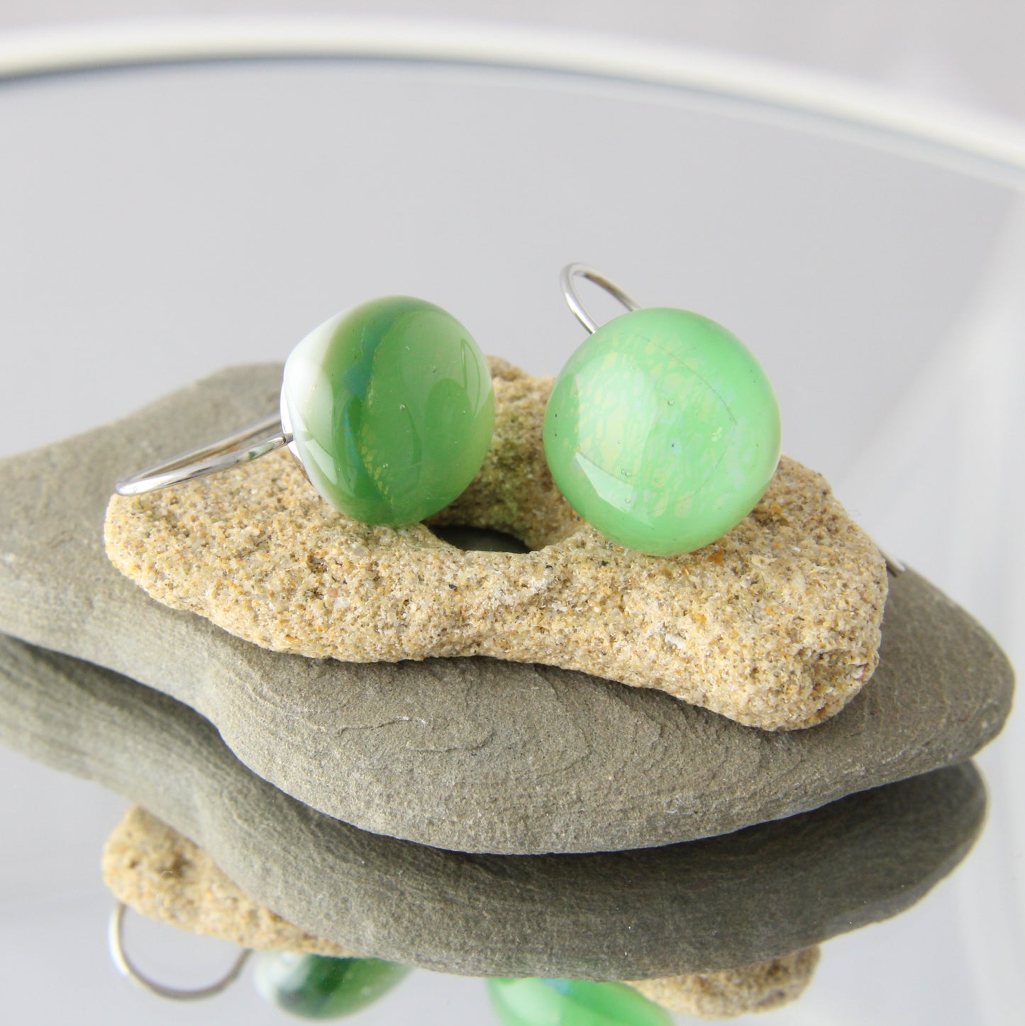 'Fern Green' French Hooks Earrings