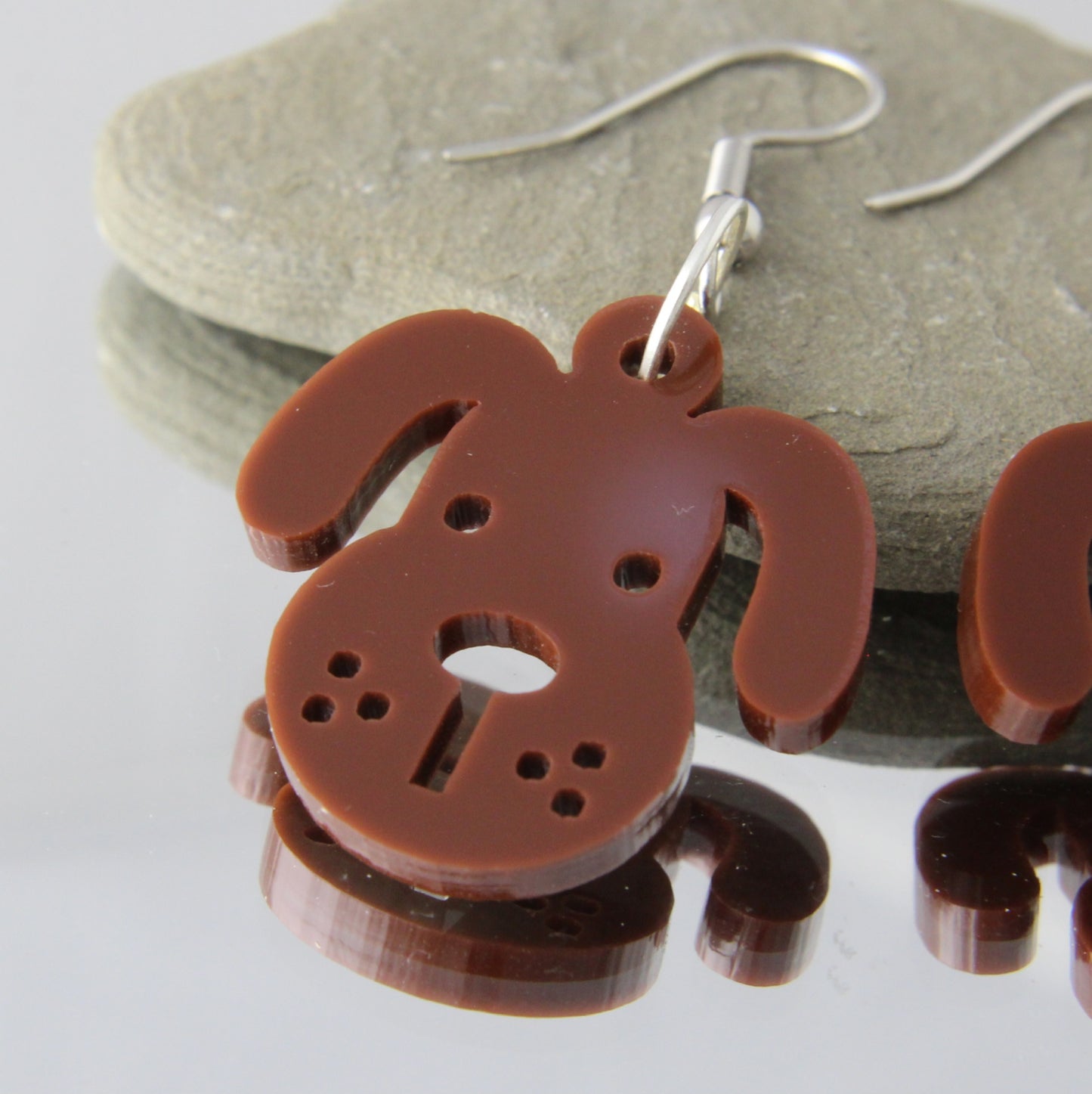 'Good Dog!' Brown Acrylic Earrings